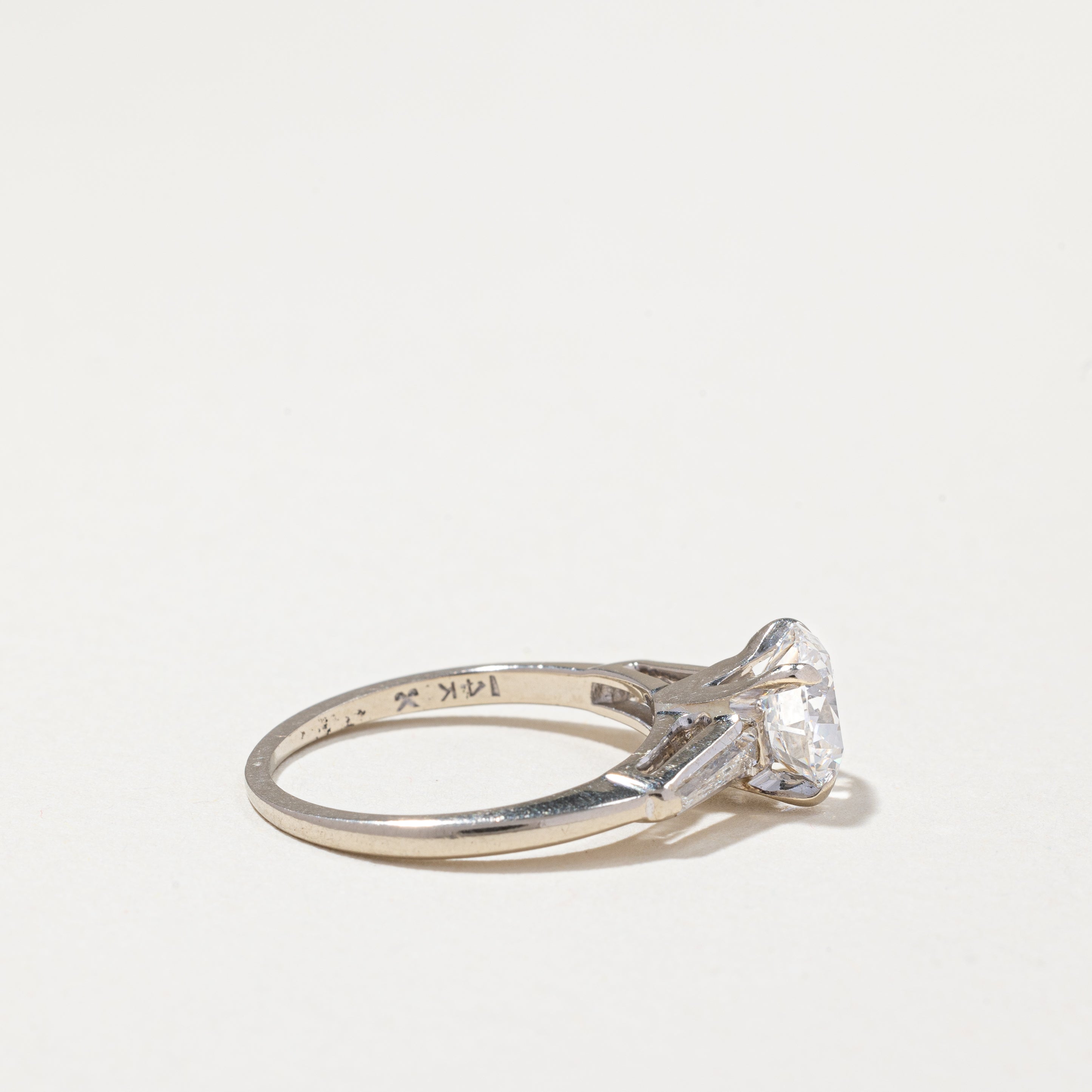 14k White Gold Diamond Engagement Ring | 1.41ct, VS1-SI2 F/G 0.30ctw | SZ 5.5