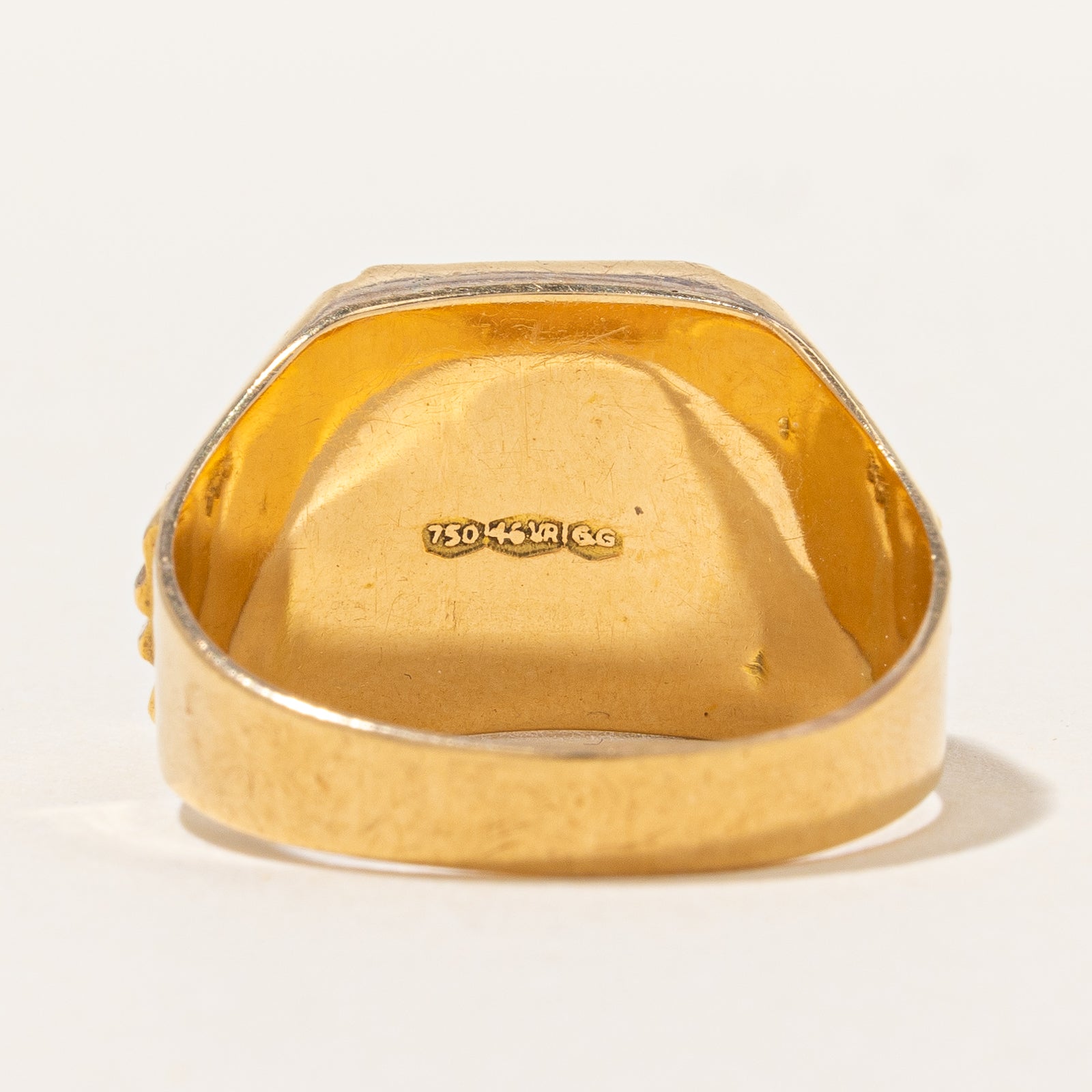 Bague chevalière italienne vintage avec détail en forme de cœur | Taille 11,5 |