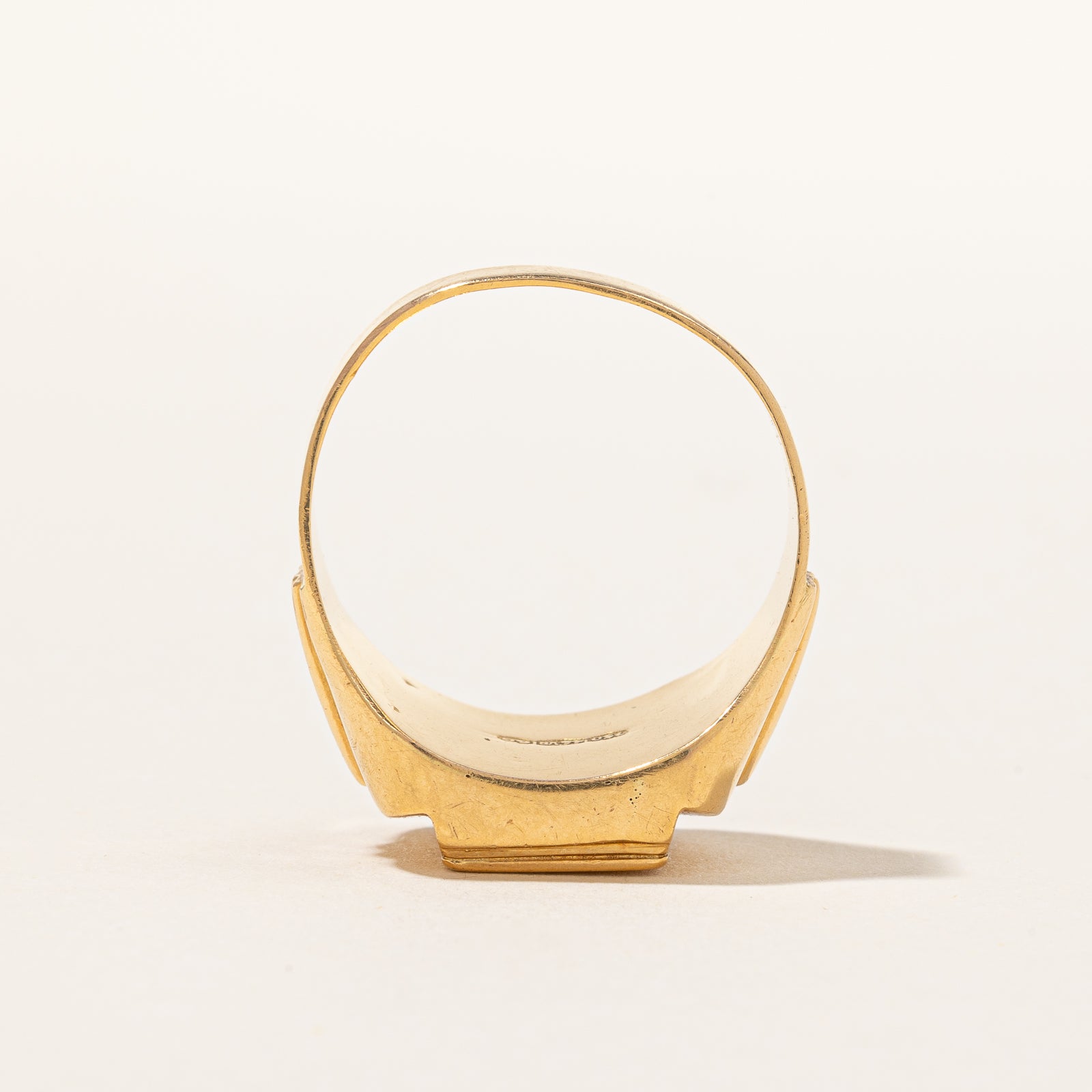 Bague chevalière italienne vintage avec détail en forme de cœur | Taille 11,5 |