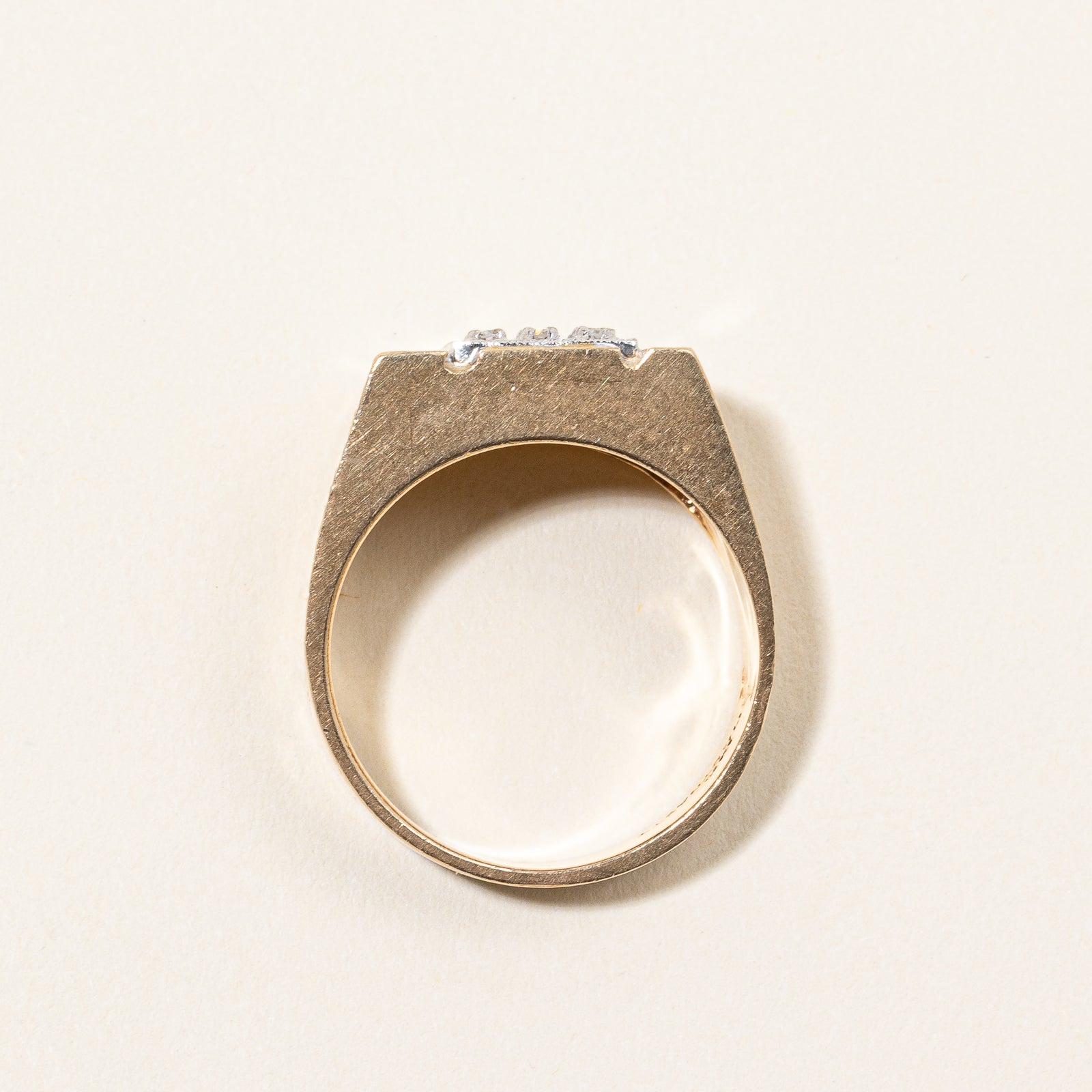 Cluster Diamond Textured Gold Ring | 0.12ctw | SZ 9.5 |