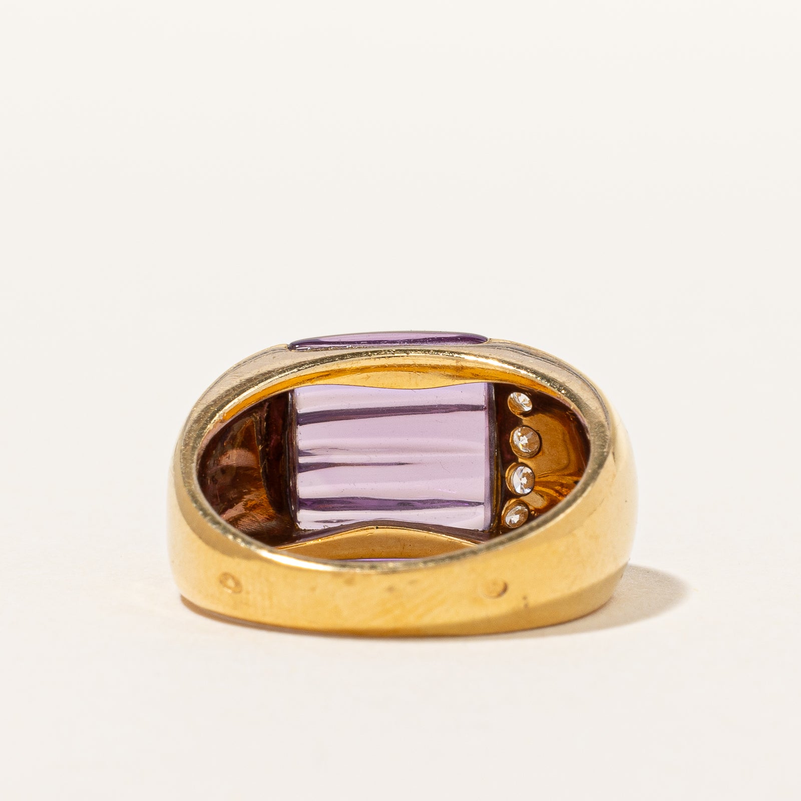 Bague cocktail améthyste et diamants | 4,00 ct, 0,15 ct au total | Taille 6,75 |