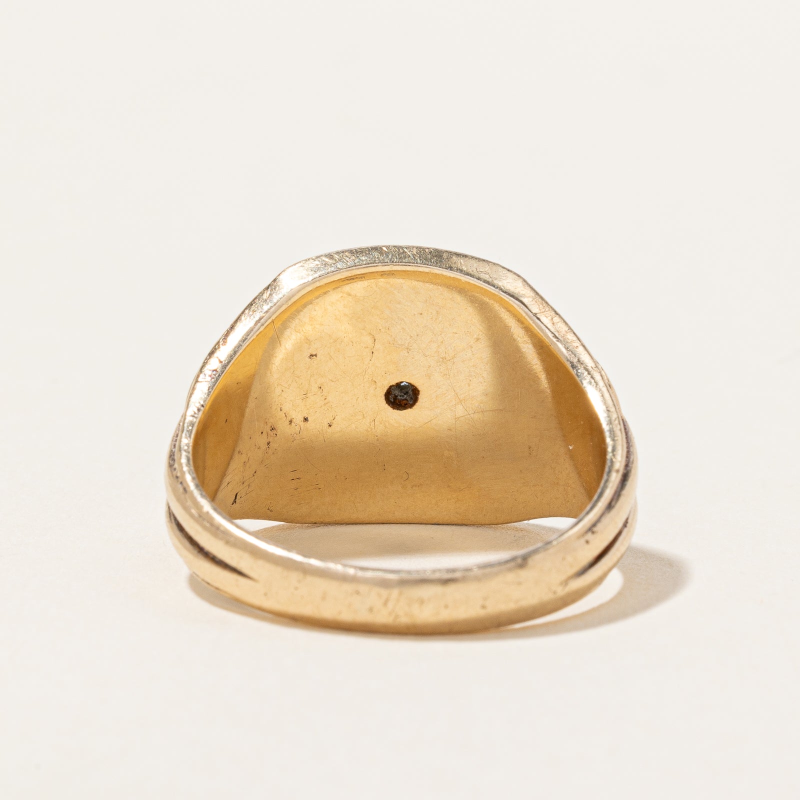 Solitaire Diamond Masonic Gold Ring | 0.04ct | SZ 8 |