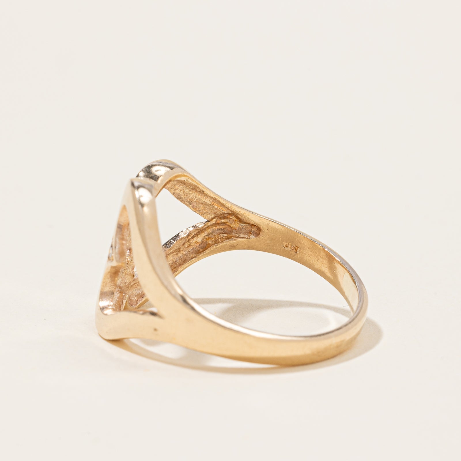 Double Heart Diamond Ring | 0.02ctw | SZ 10.25 |