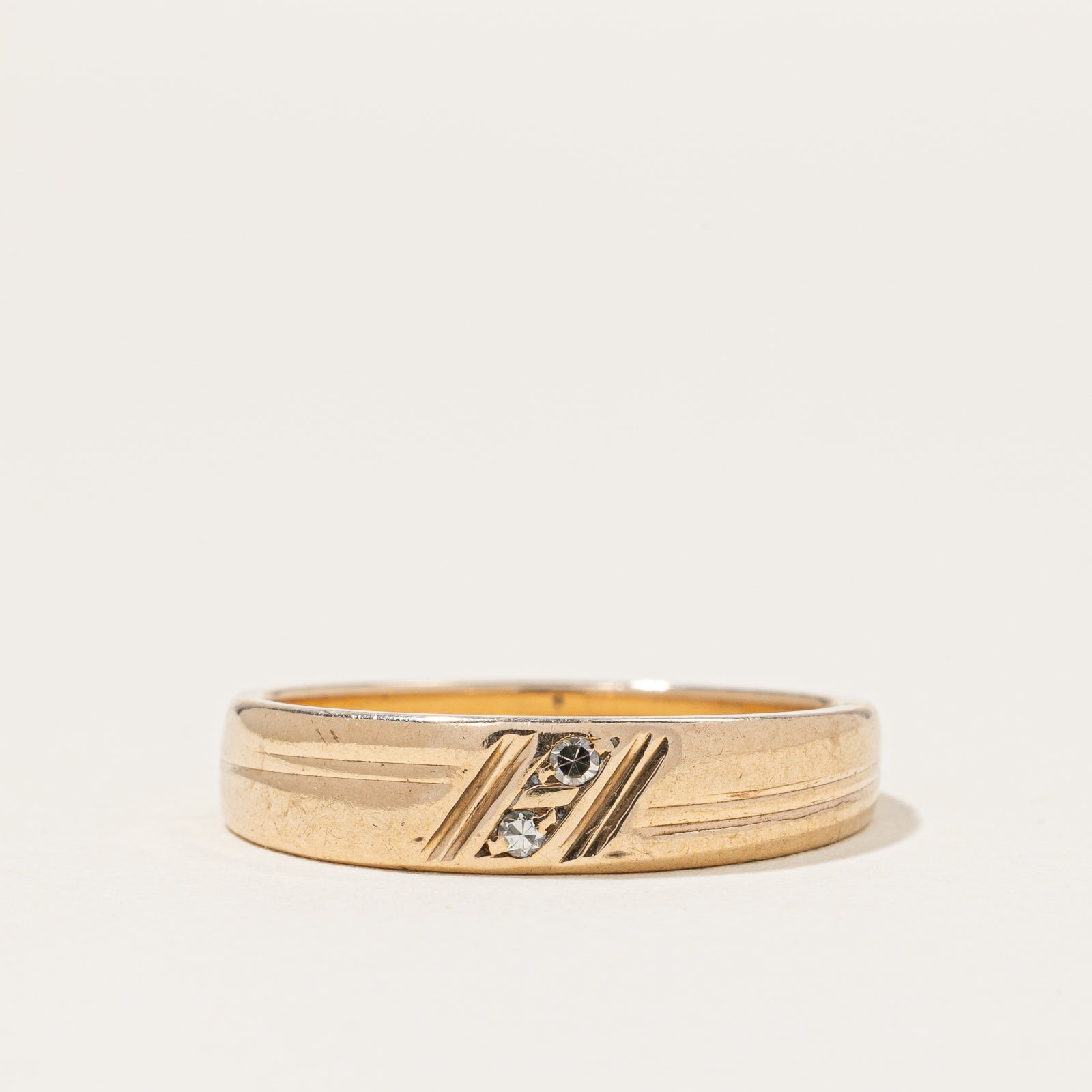 Diamond Gold Band | 0.02ctw | SZ 7.5 |