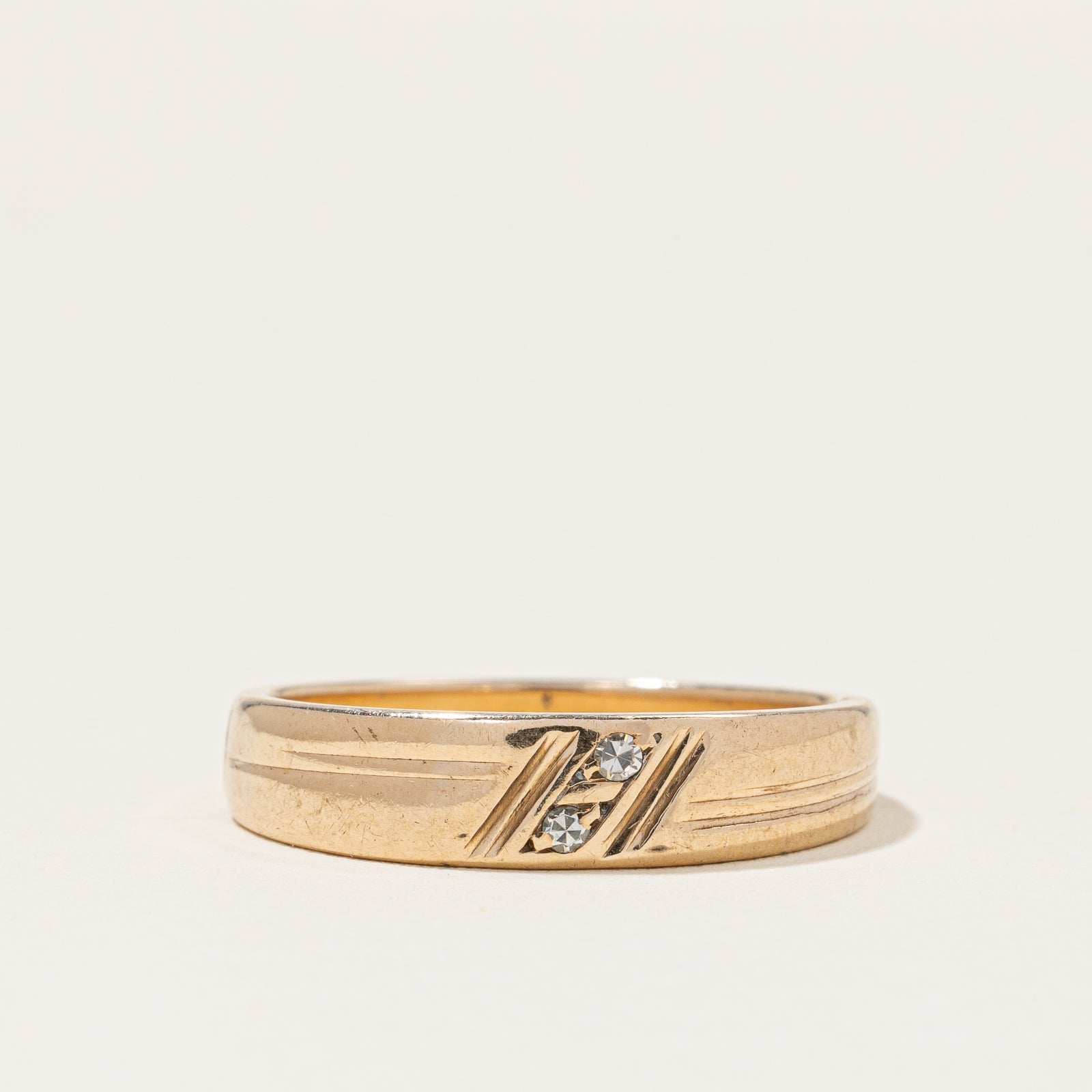 Diamond Gold Band | 0.02ctw | SZ 7.5 |