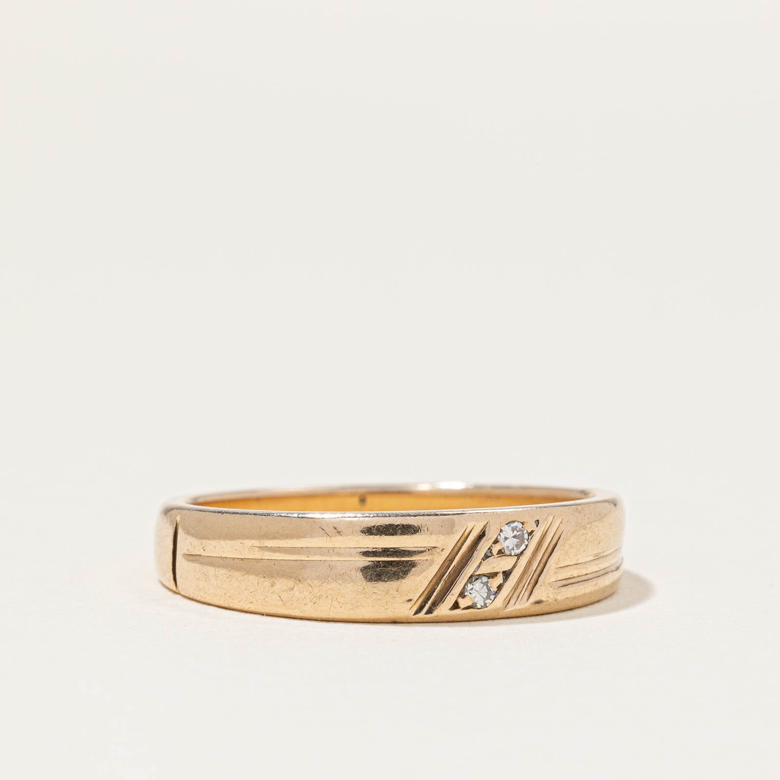 Diamond Gold Band | 0.02ctw | SZ 7.5 |