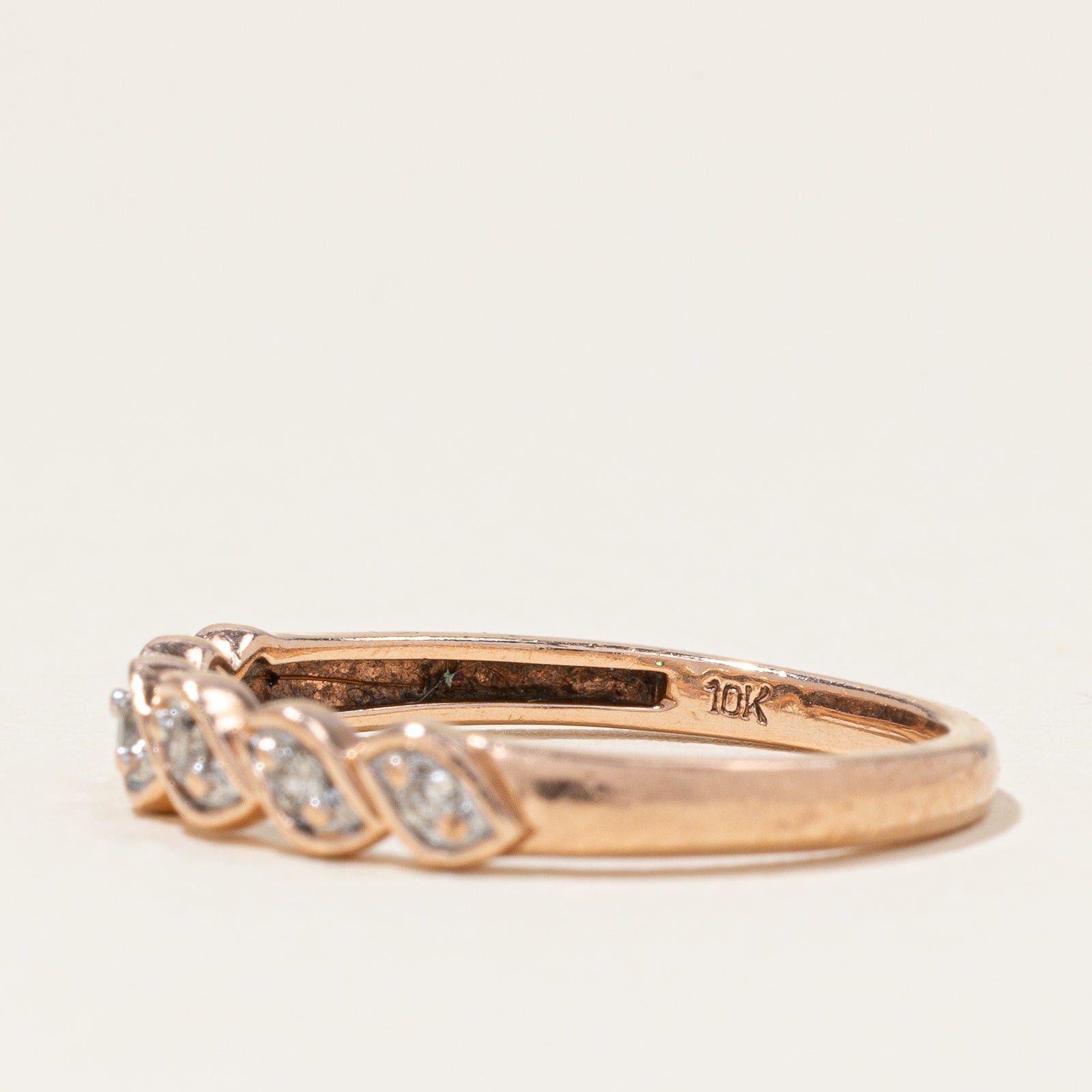 Diamond Braided Rose Gold Ring | 0.10ctw | SZ 7.25 |