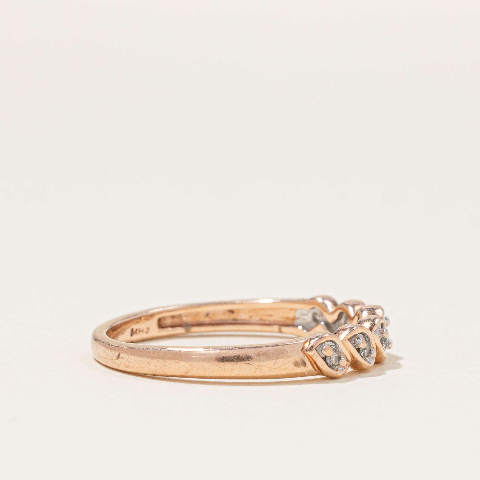 Diamond Braided Rose Gold Ring | 0.10ctw | SZ 7.25 |