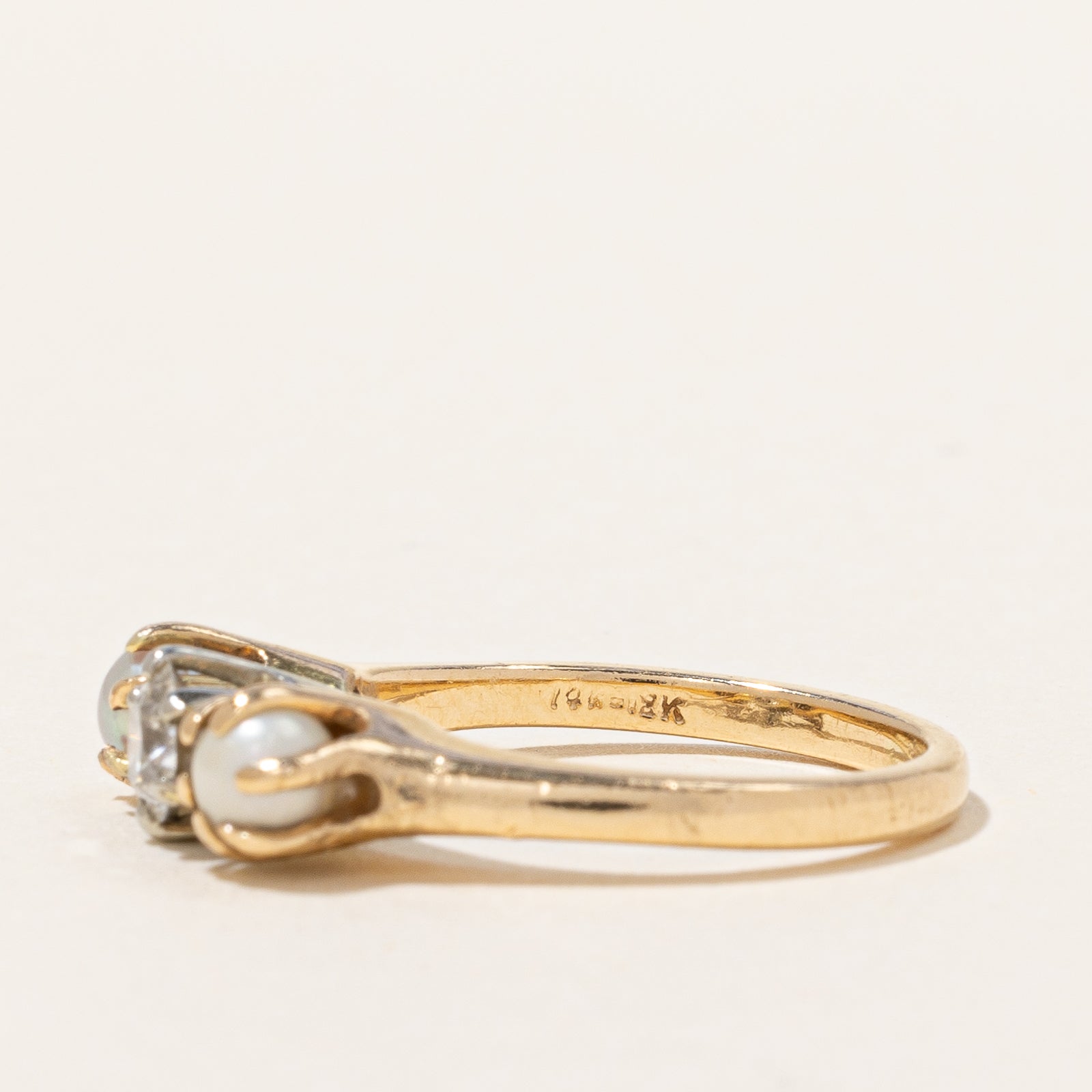 Vintage Diamond & Pearl Trilogy Ring | 0.33ct | SZ 5 |