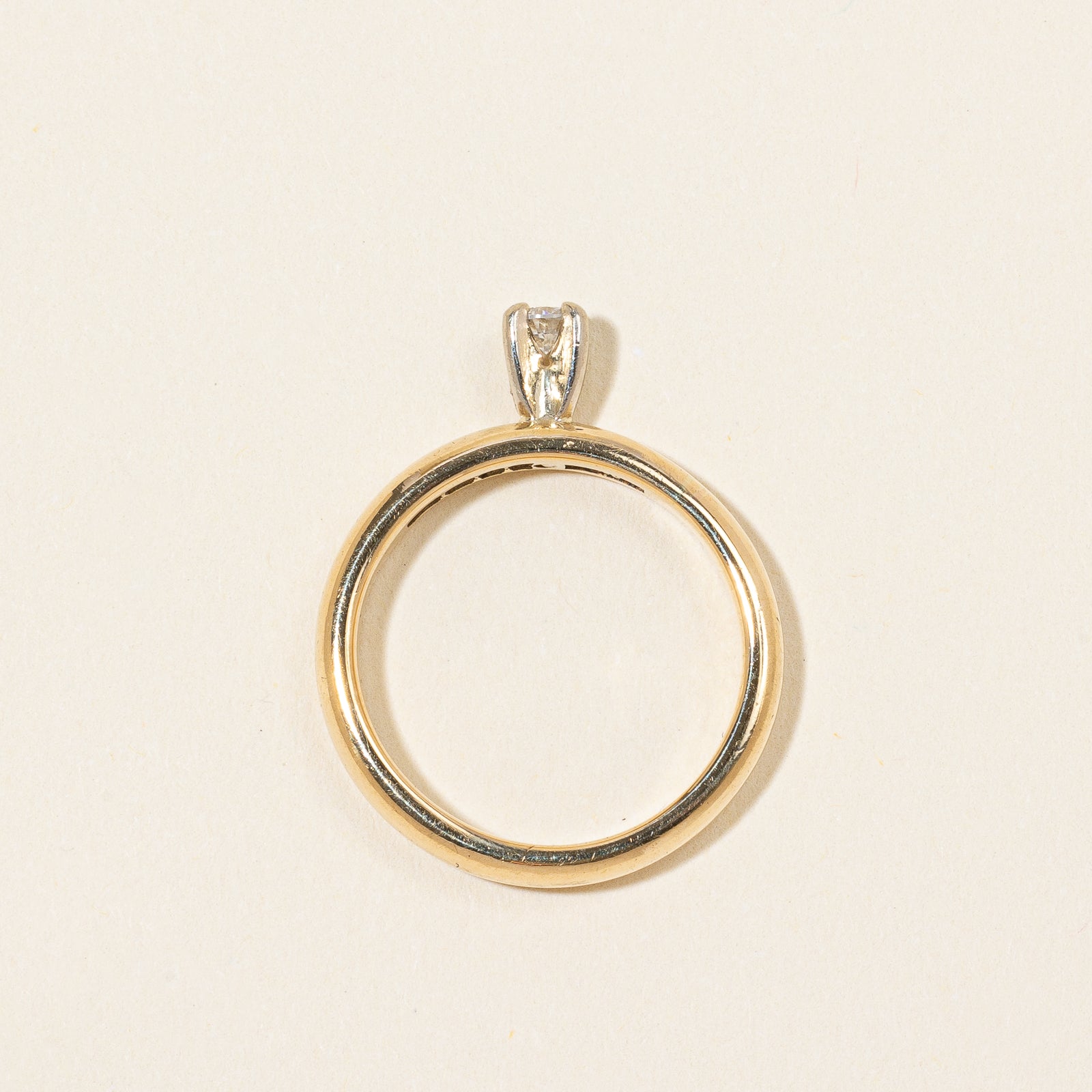 Cathedral Set Diamond Solitaire Ring | 0.10ct | SZ 6 |