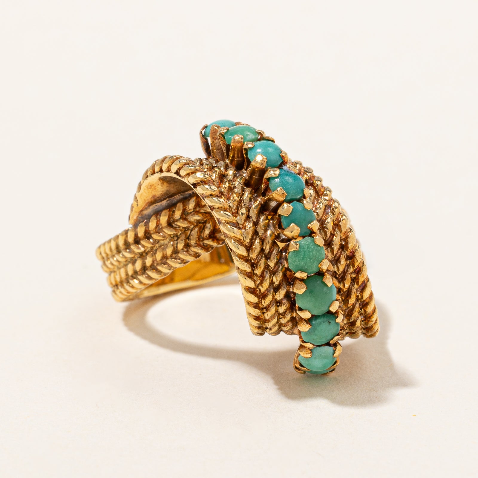 Bague cocktail vintage en turquoise | 1,00 ct | Taille 7 |