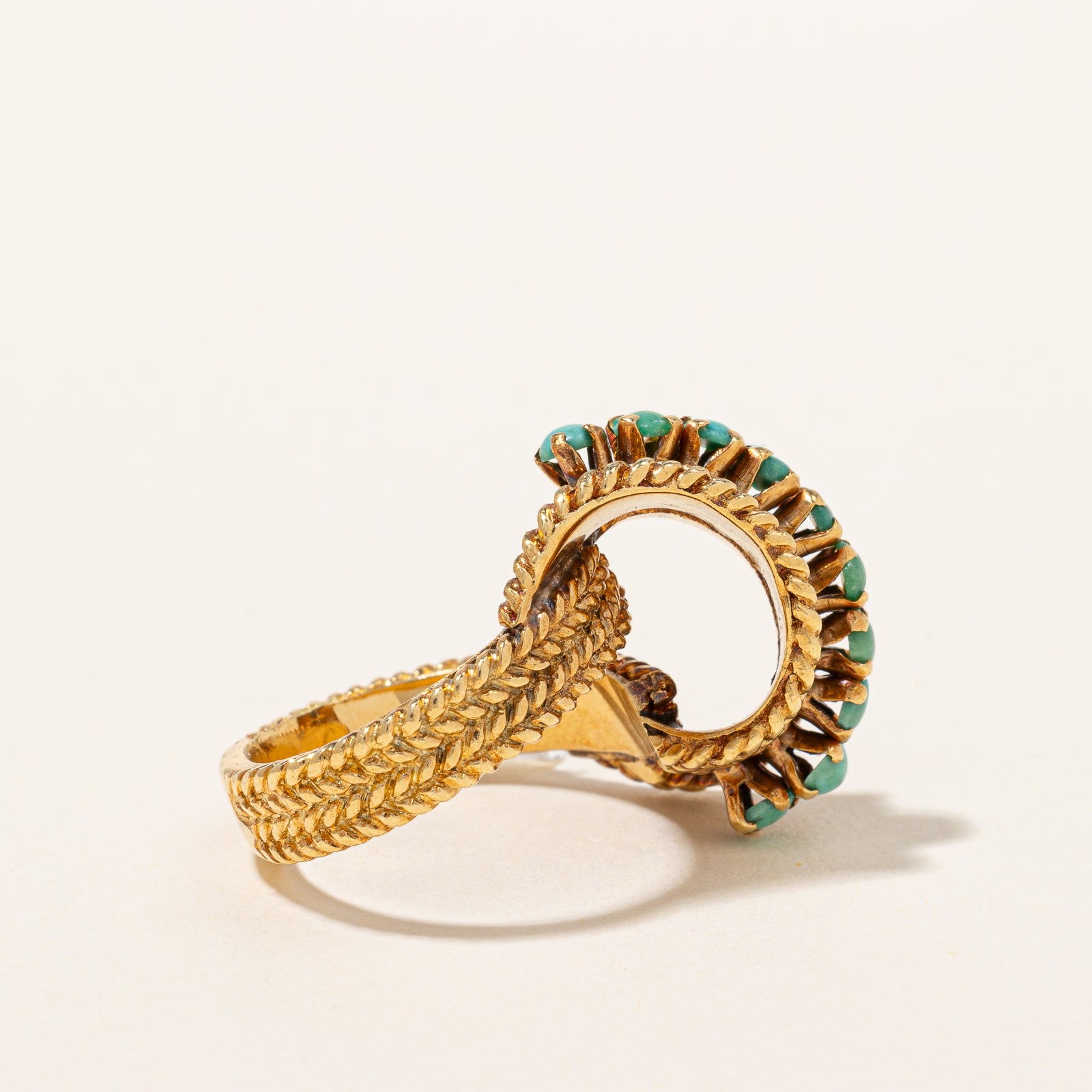 Bague cocktail vintage en turquoise | 1,00 ct | Taille 7 |