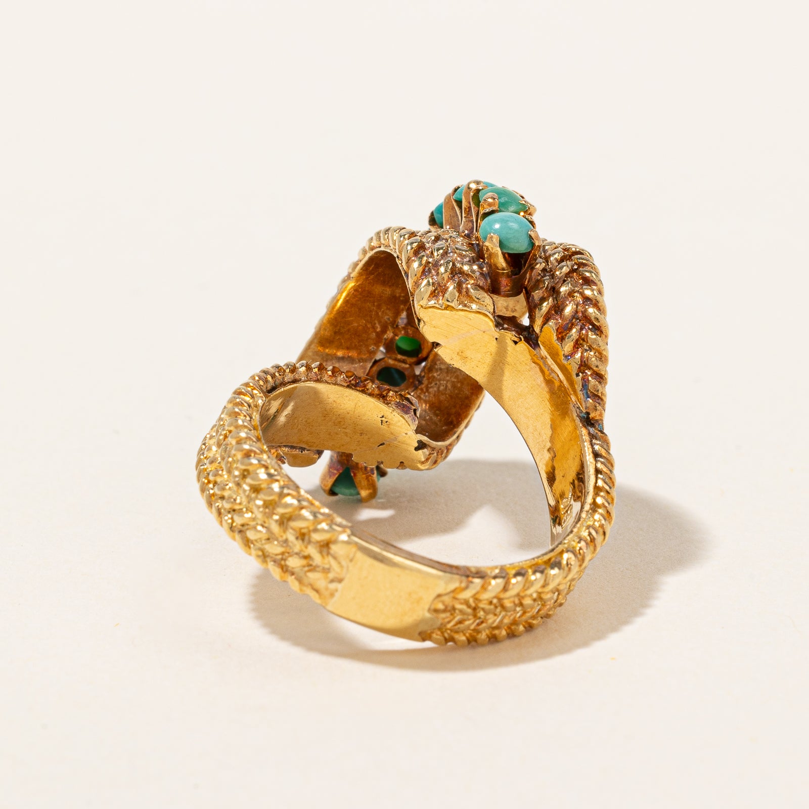 Bague cocktail vintage en turquoise | 1,00 ct | Taille 7 |