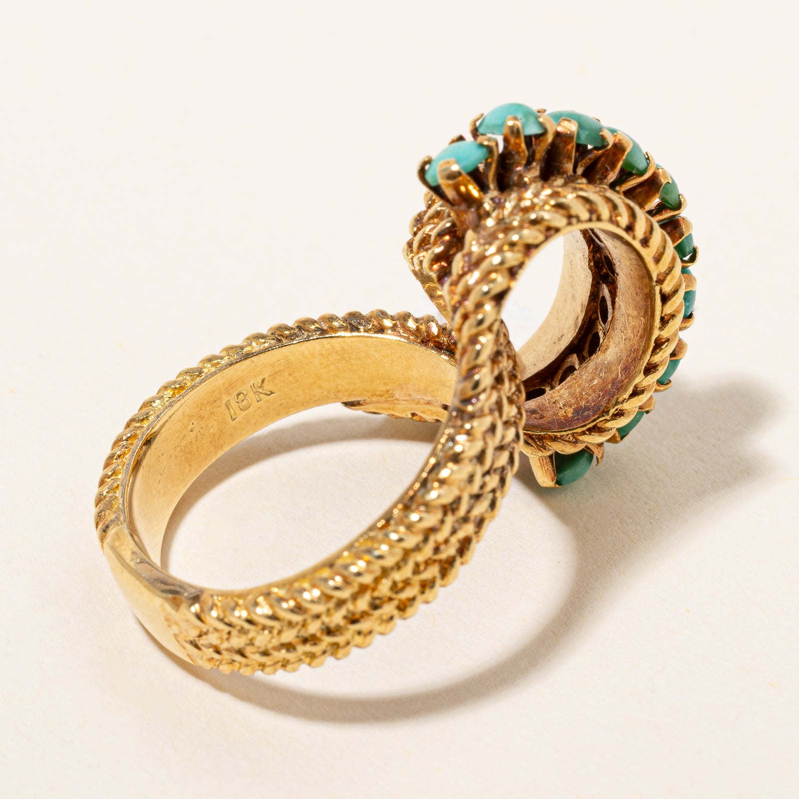 Bague cocktail vintage en turquoise | 1,00 ct | Taille 7 |