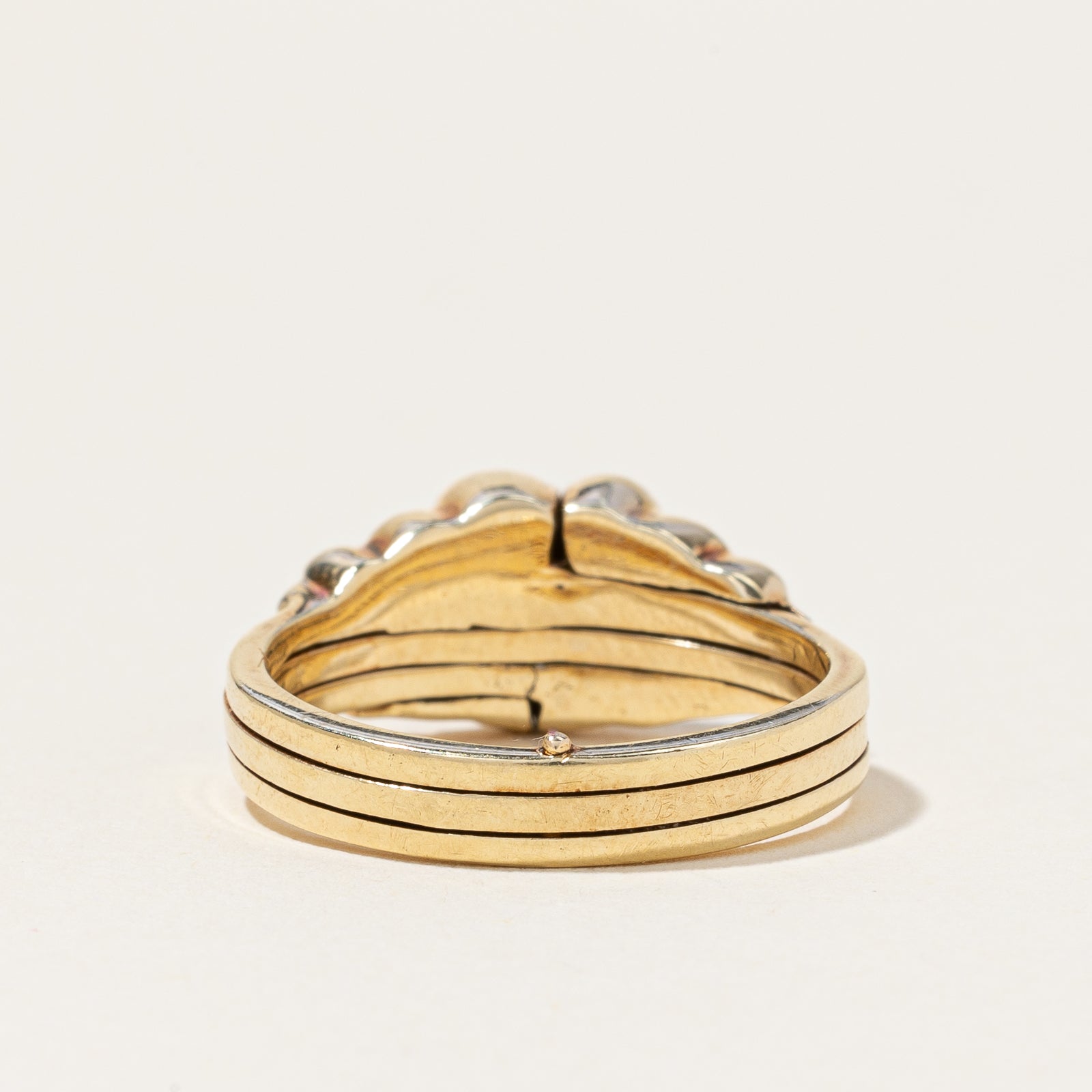 Diamond & Synthetic Sapphire Broken Heart Ring | 0.41ctw, 0.12ct | SZ 8.25 |