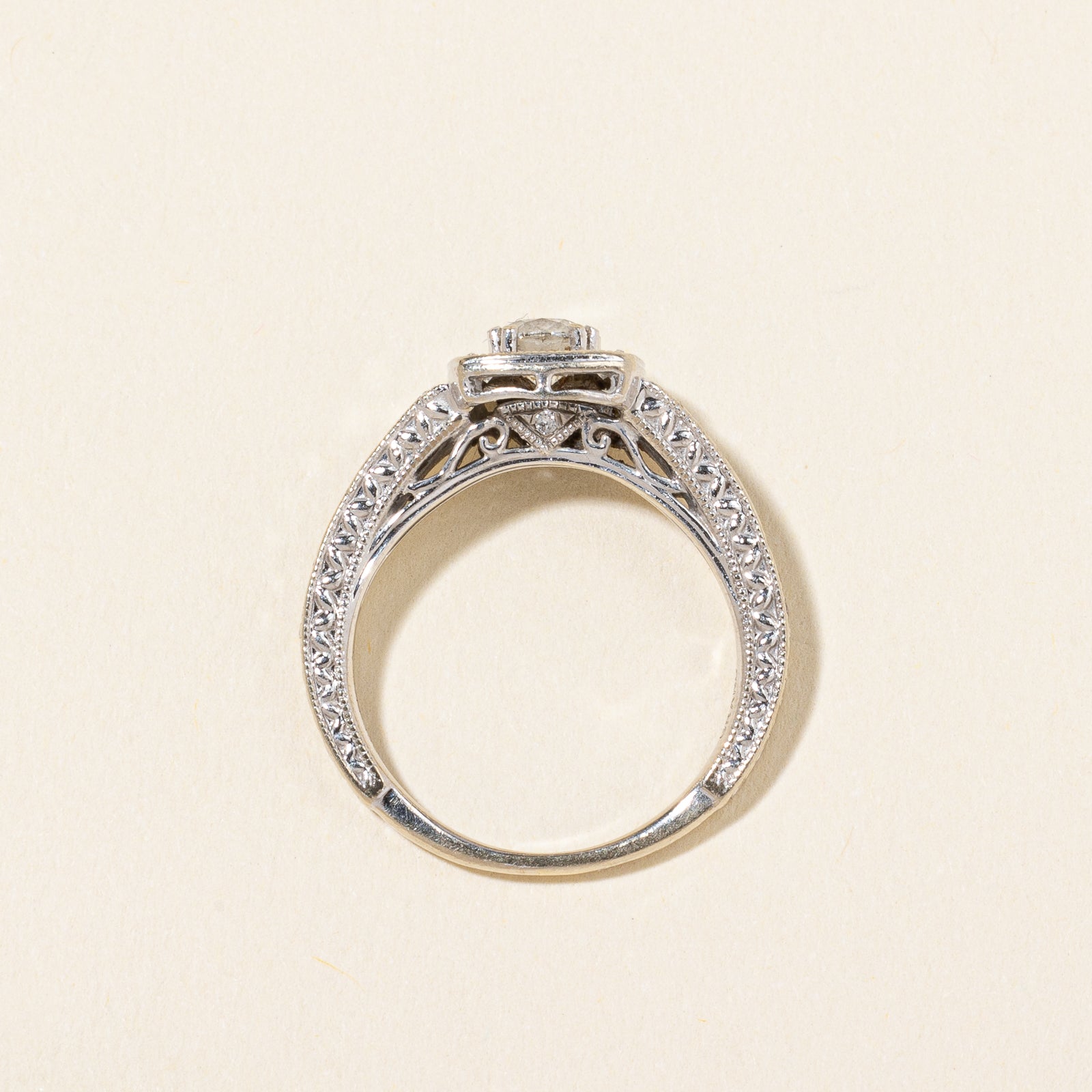 Diamond Halo Engagement Ring | 0.75ctw | SZ 4.75 |