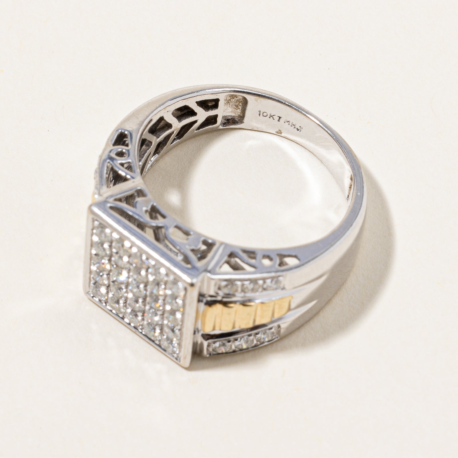 Pave Set Diamond Ring | 0.74ctw | SZ 10 |