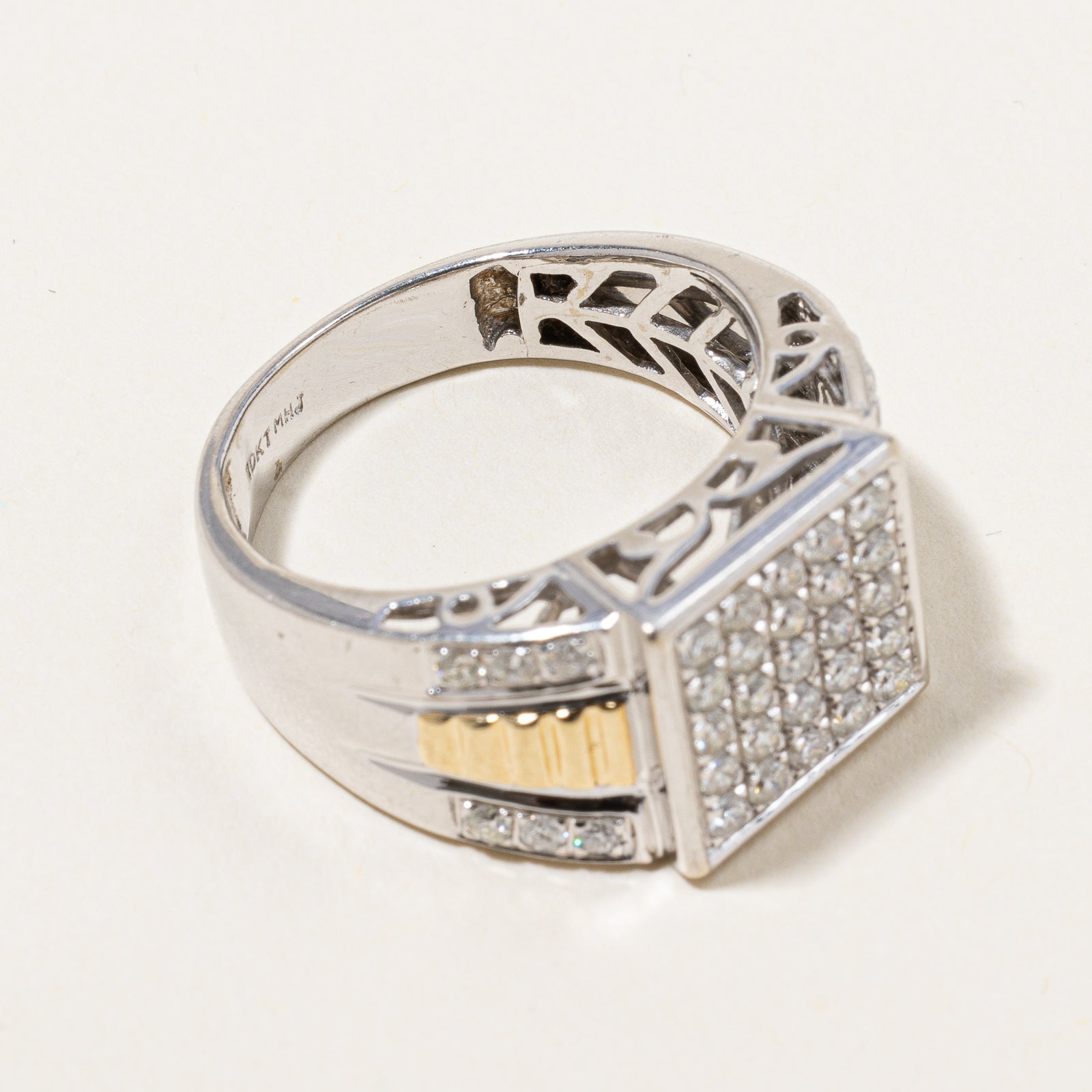 Pave Set Diamond Ring | 0.74ctw | SZ 10 |