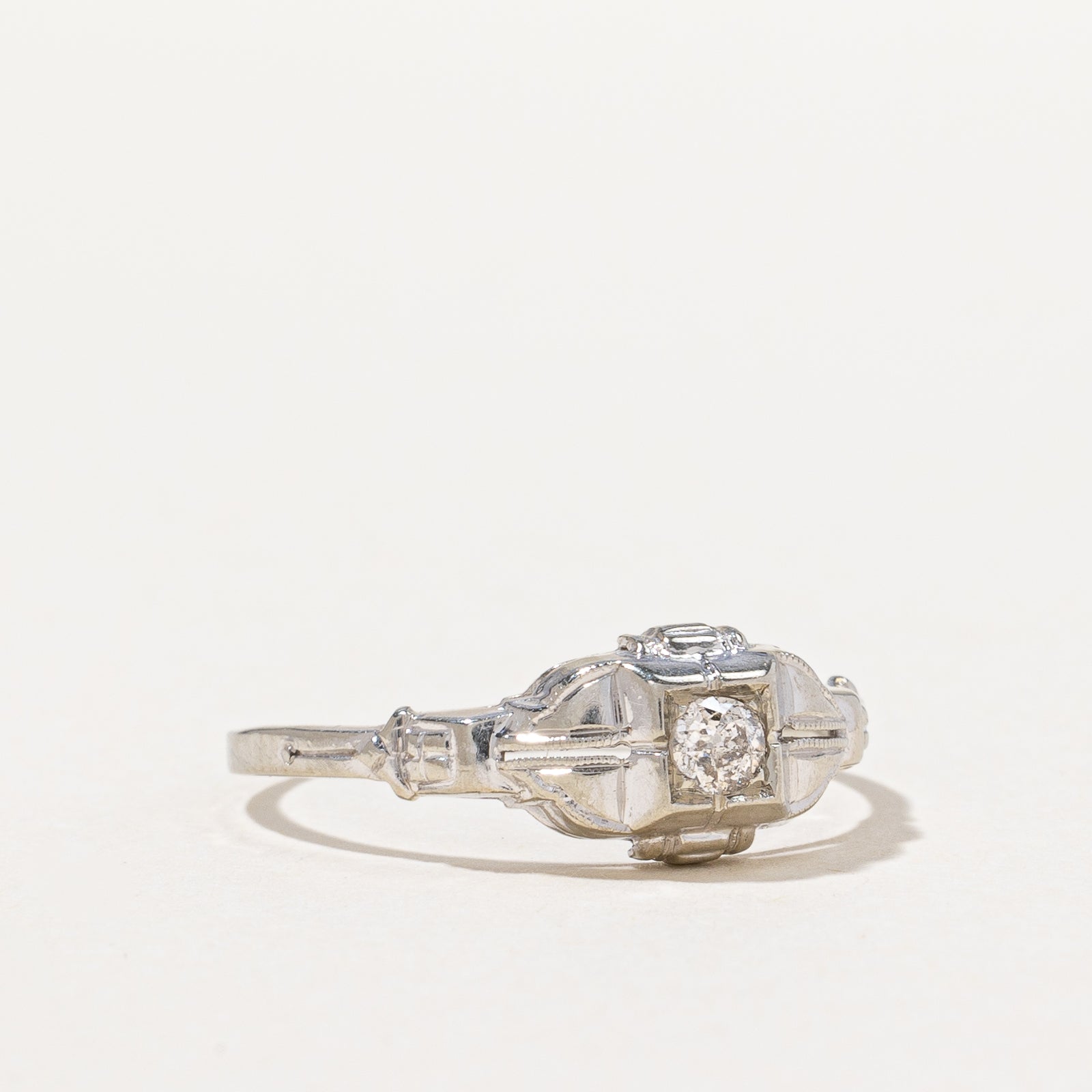 Vintage Illusion Set European Cut Diamond Ring | 0.11ct | SZ 8.25 |
