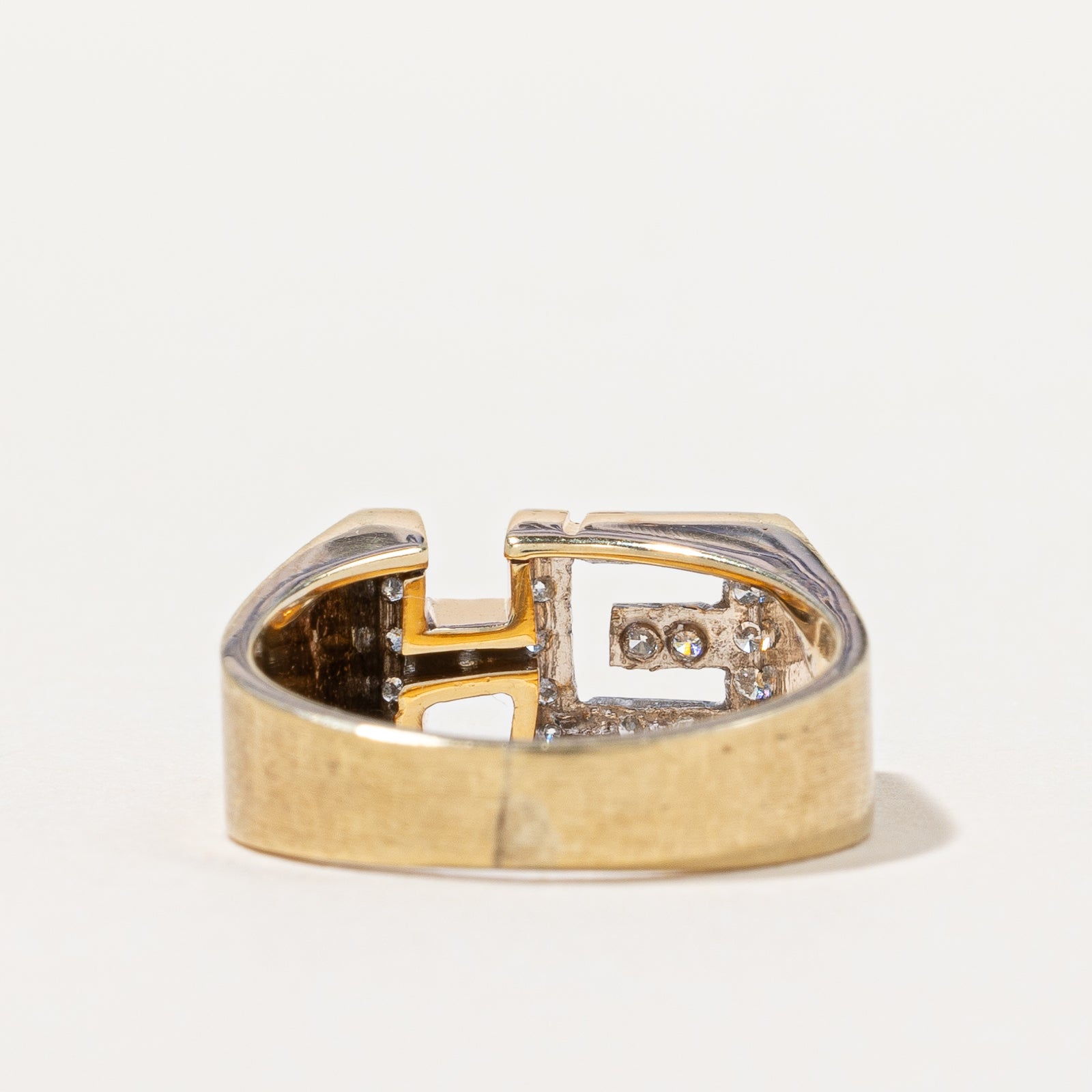 Diamond 'EH' Initials Ring | 0.22ctw | SZ 4.25 |