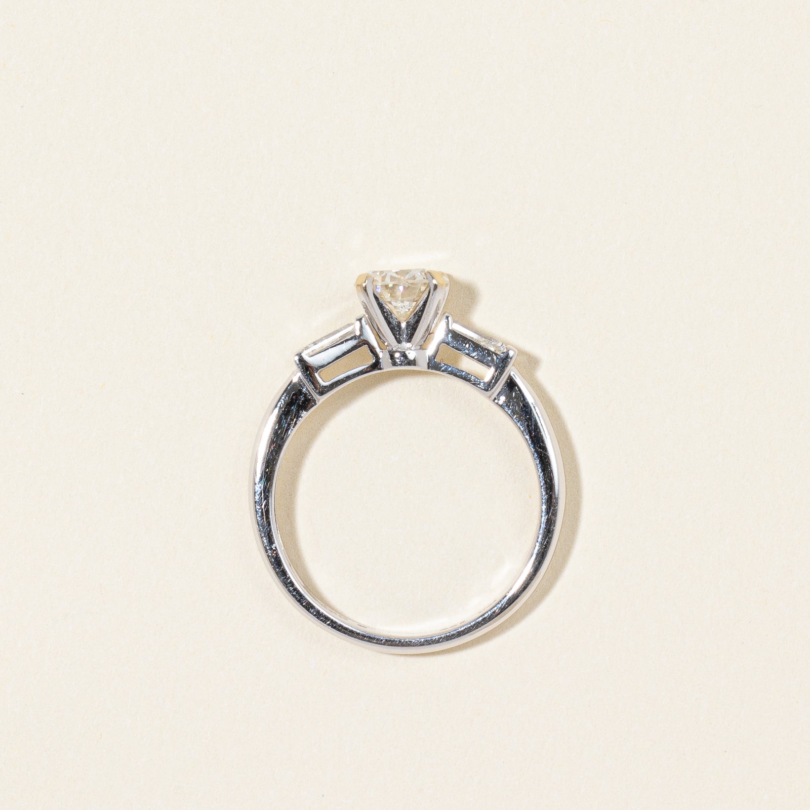 Diamond Ring with Tapered Baguettes 18k | 0.86ct, 0.28ctw | SZ 5.25 |