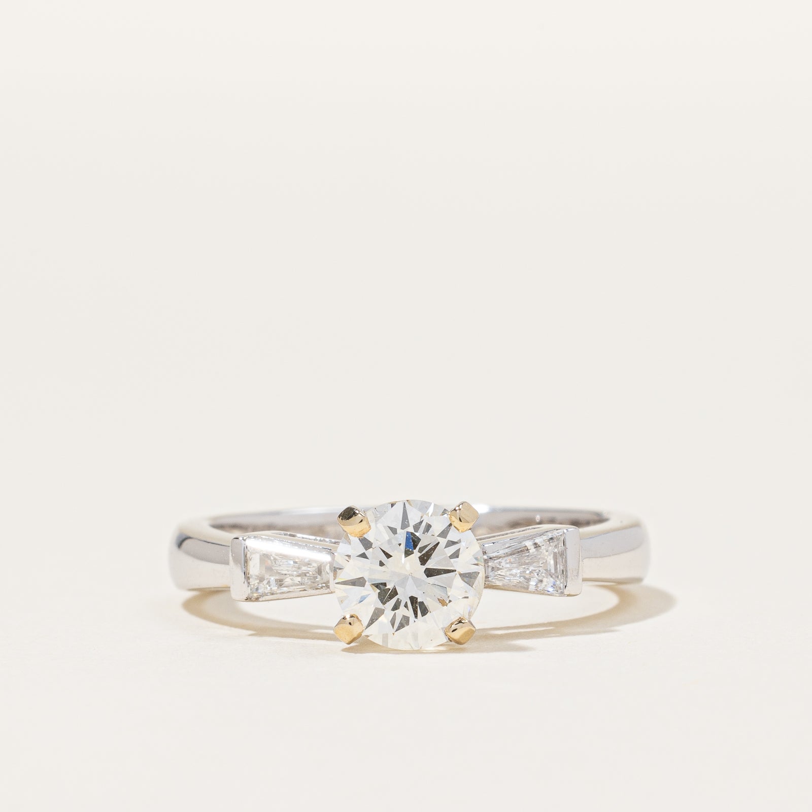 Diamond Ring with Tapered Baguettes 18k | 0.86ct, 0.28ctw | SZ 5.25 |