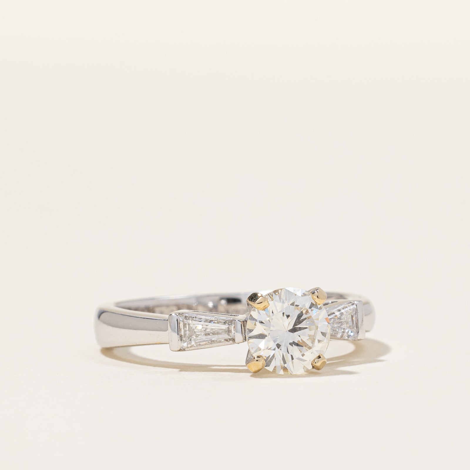 Diamond Ring with Tapered Baguettes 18k | 0.86ct, 0.28ctw | SZ 5.25 |