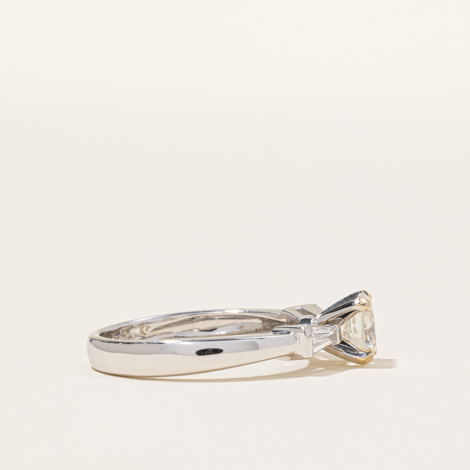 Diamond Ring with Tapered Baguettes 18k | 0.86ct, 0.28ctw | SZ 5.25 |