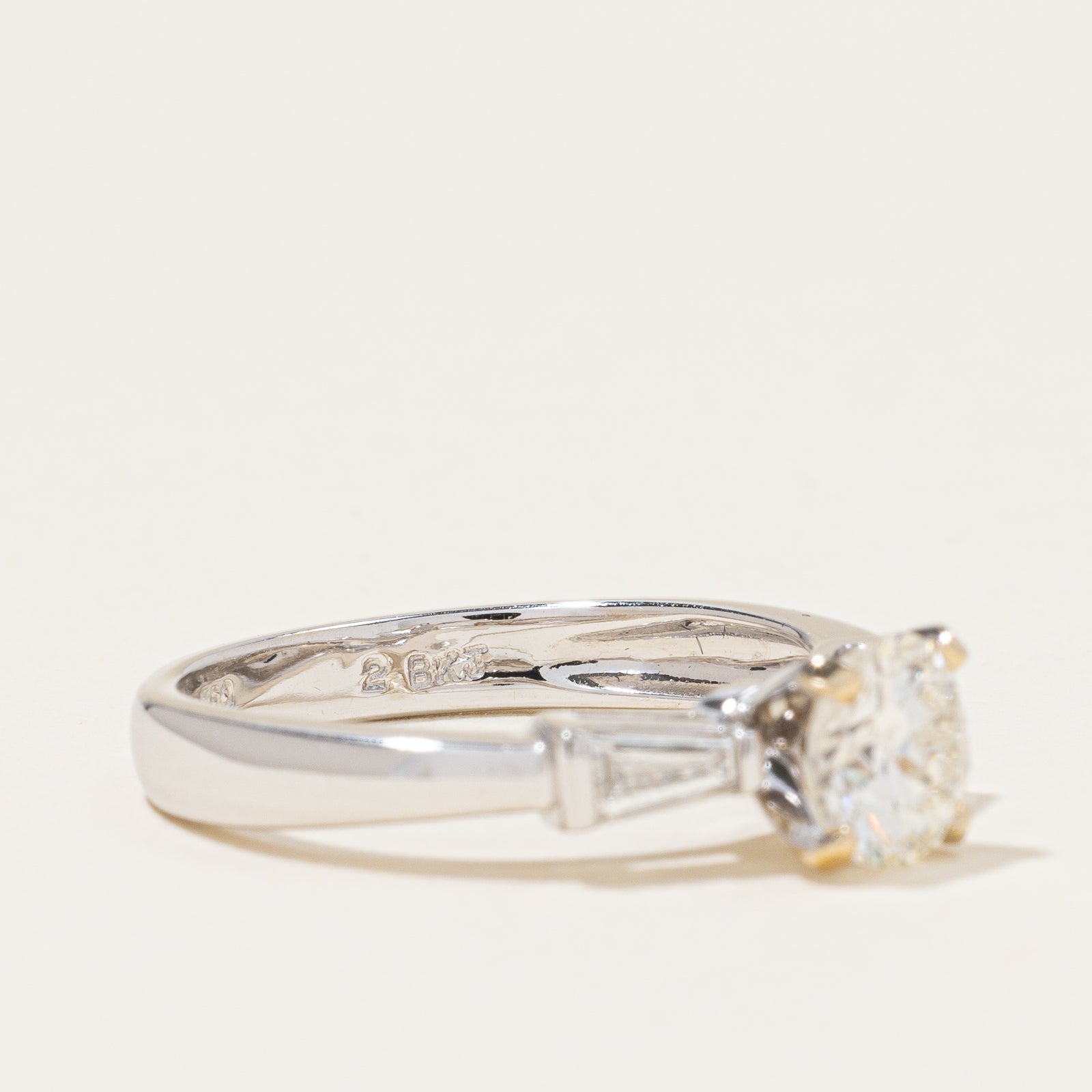 Diamond Ring with Tapered Baguettes 18k | 0.86ct, 0.28ctw | SZ 5.25 |