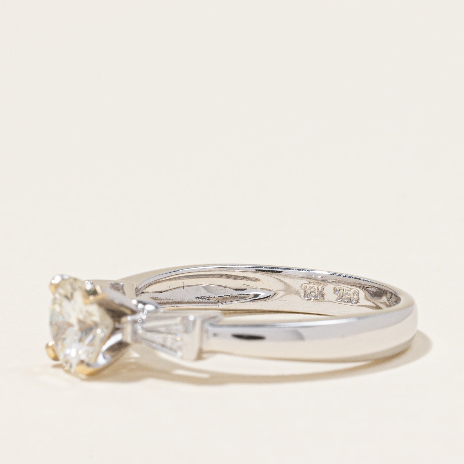 Diamond Ring with Tapered Baguettes 18k | 0.86ct, 0.28ctw | SZ 5.25 |