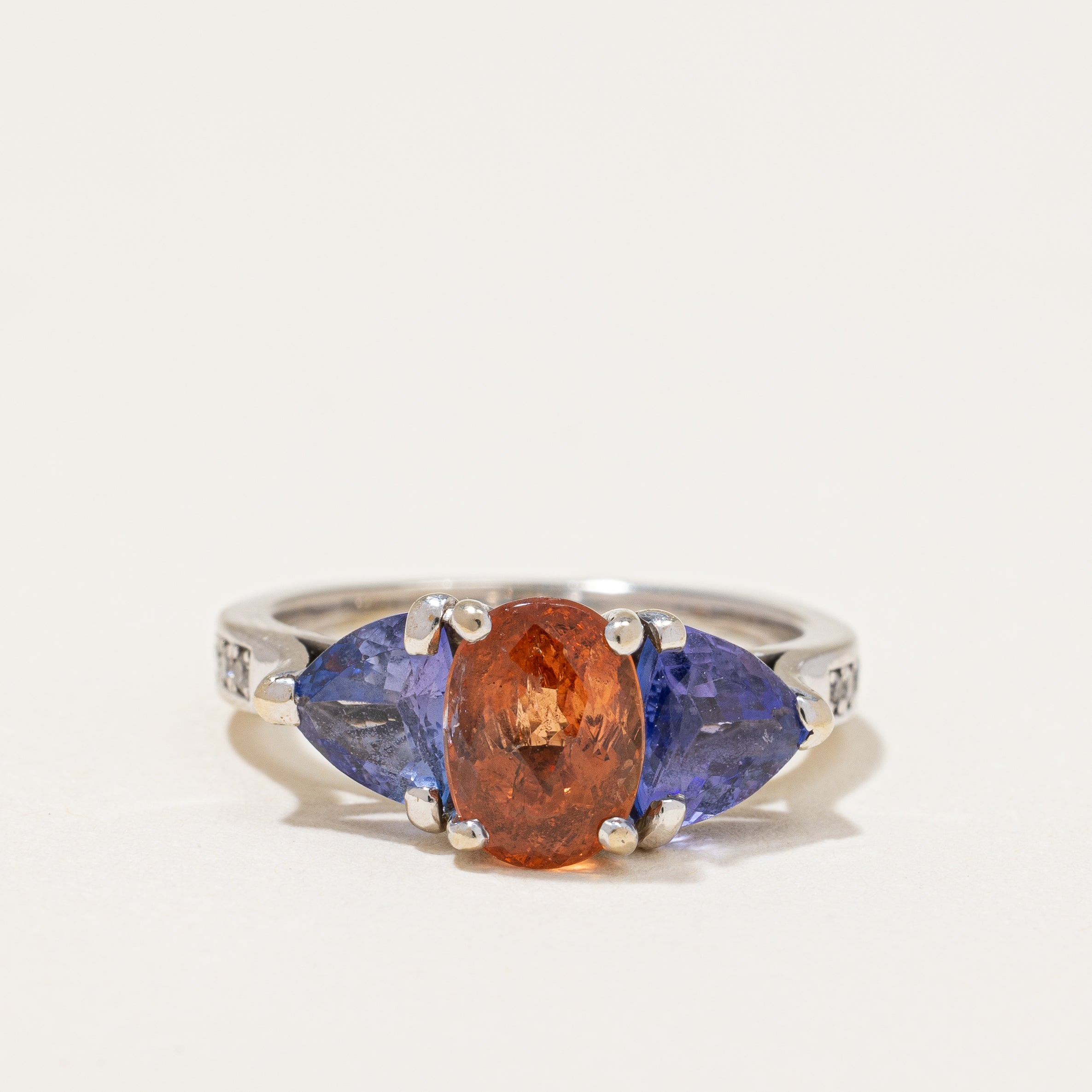 Custom Mix Gem Three Stone Ring | 0.21 ctw | SZ 7 |