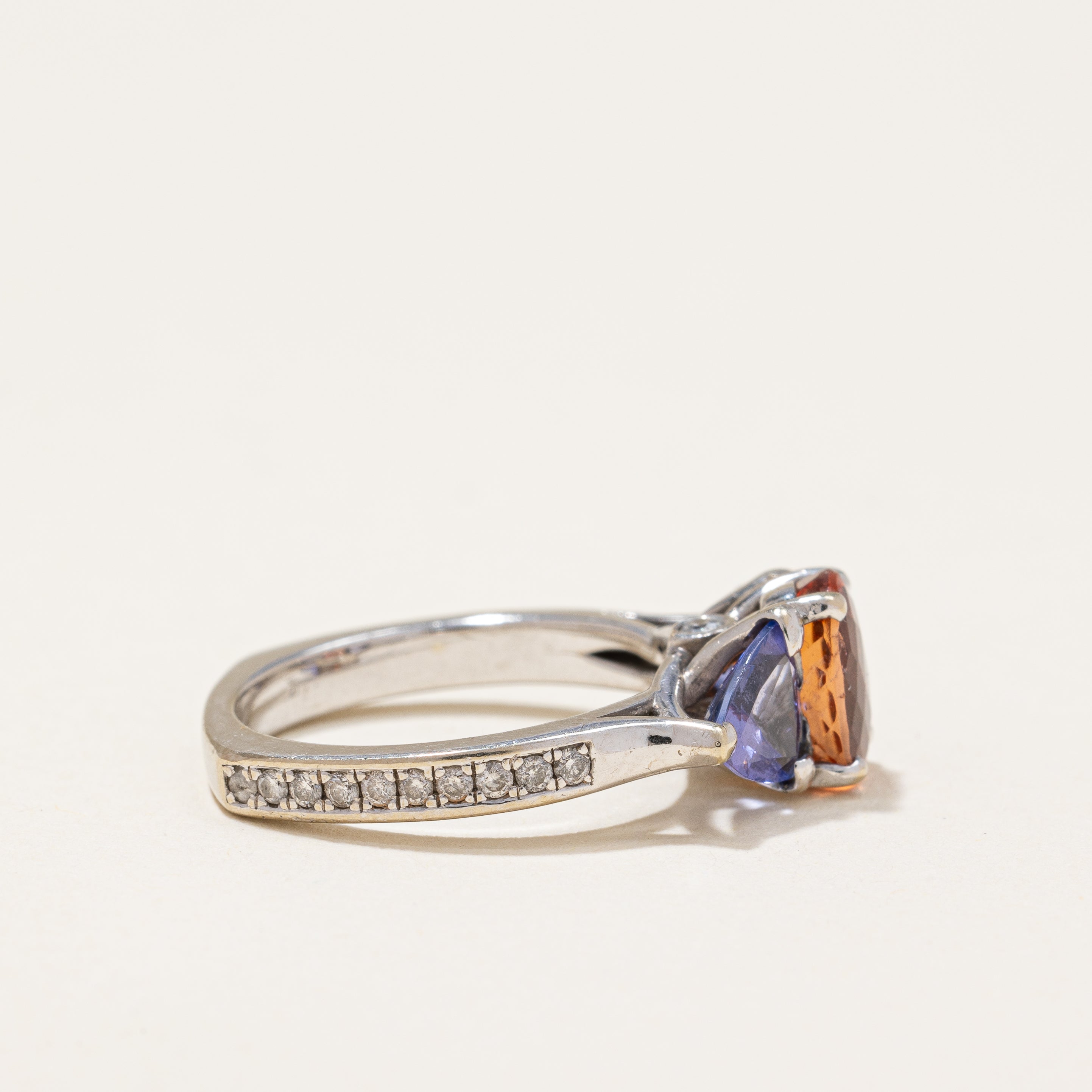 Custom Mix Gem Three Stone Ring | 0.21 ctw | SZ 7 |