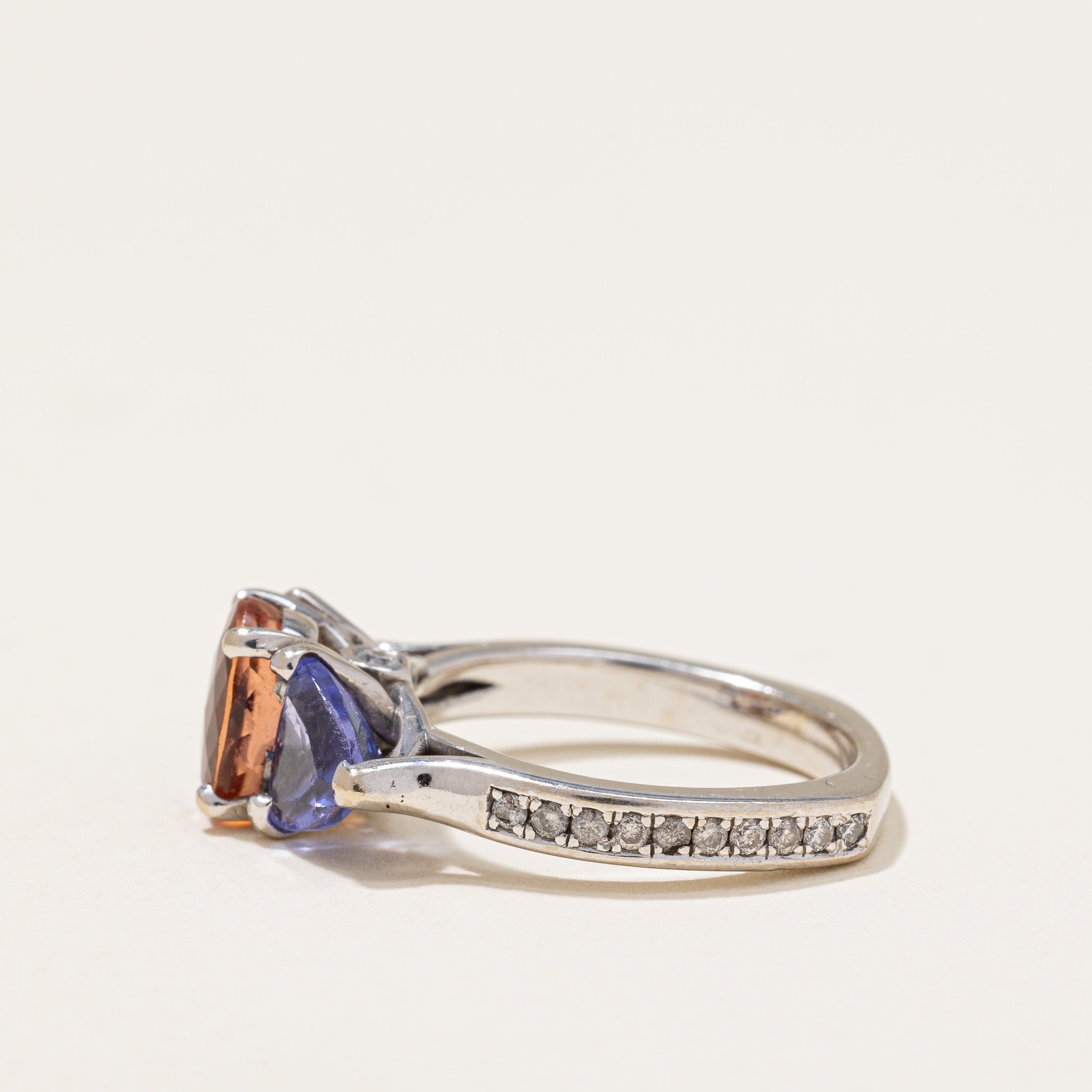 Custom Mix Gem Three Stone Ring | 0.21 ctw | SZ 7 |