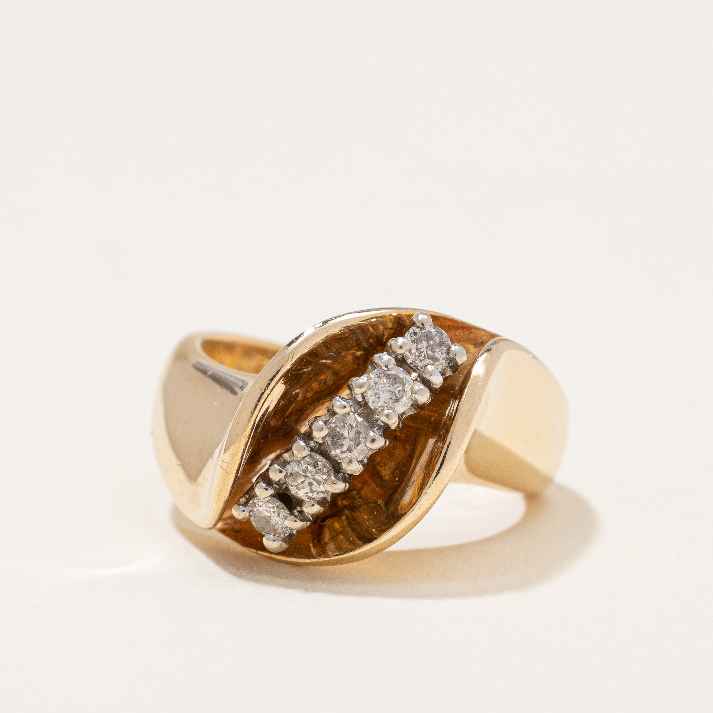 Lily Vintage Diamond Cocktail Ring | 0.20 ctw | SZ 5.75 |