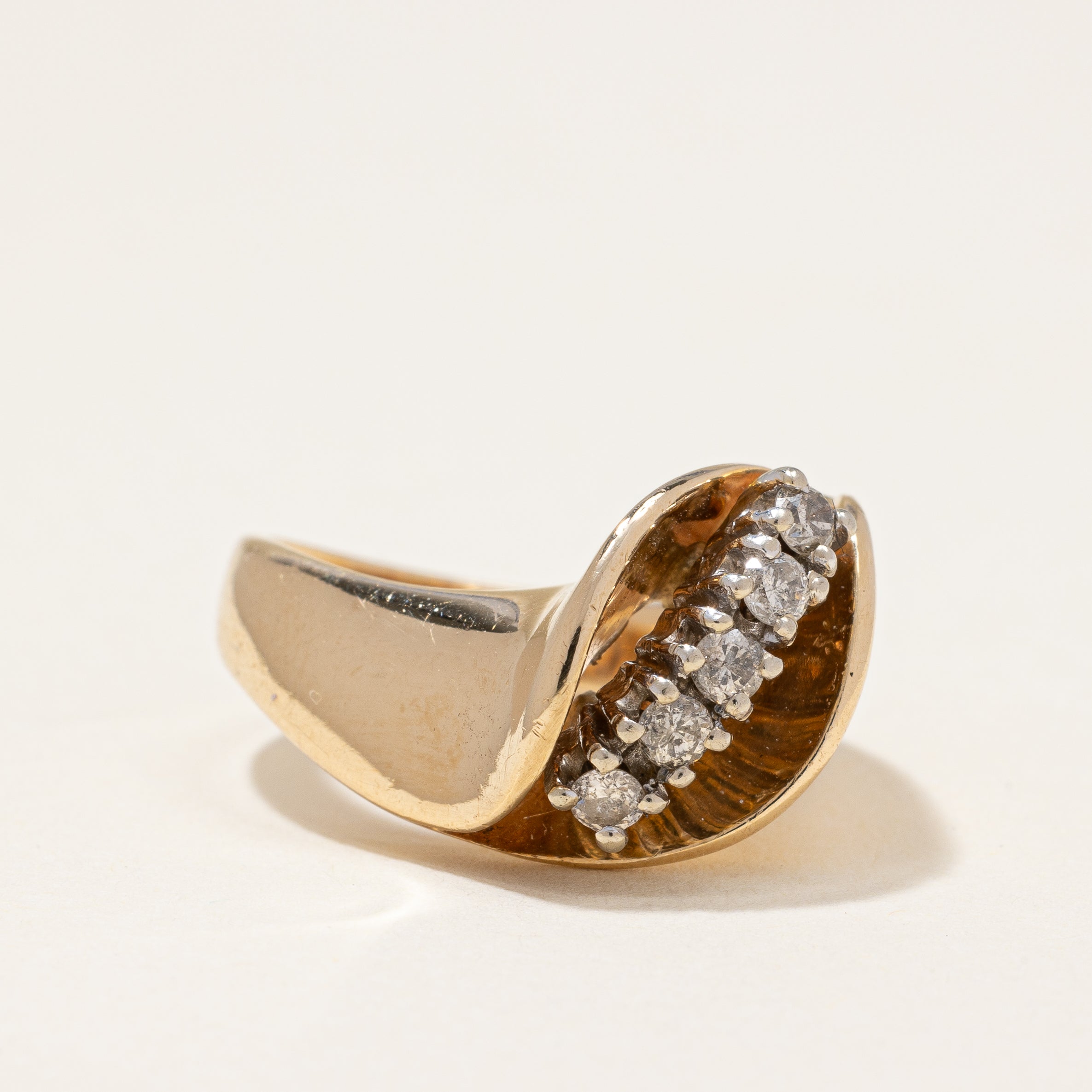 Lily Vintage Diamond Cocktail Ring | 0.20 ctw | SZ 5.75 |