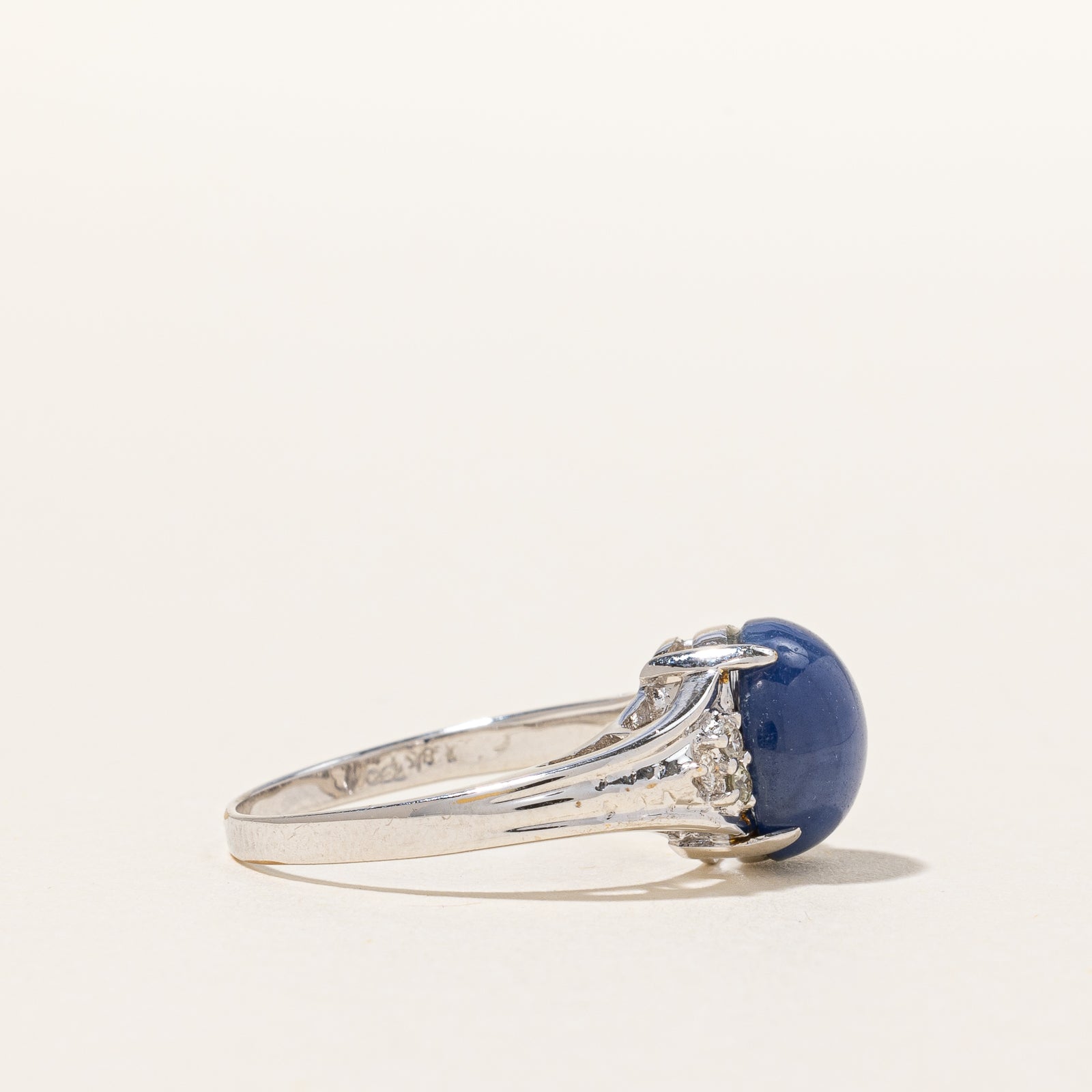 Synthetic Star Sapphire & Diamond Ring | 3.40ct, 0.07ctw | SZ 6.25 |