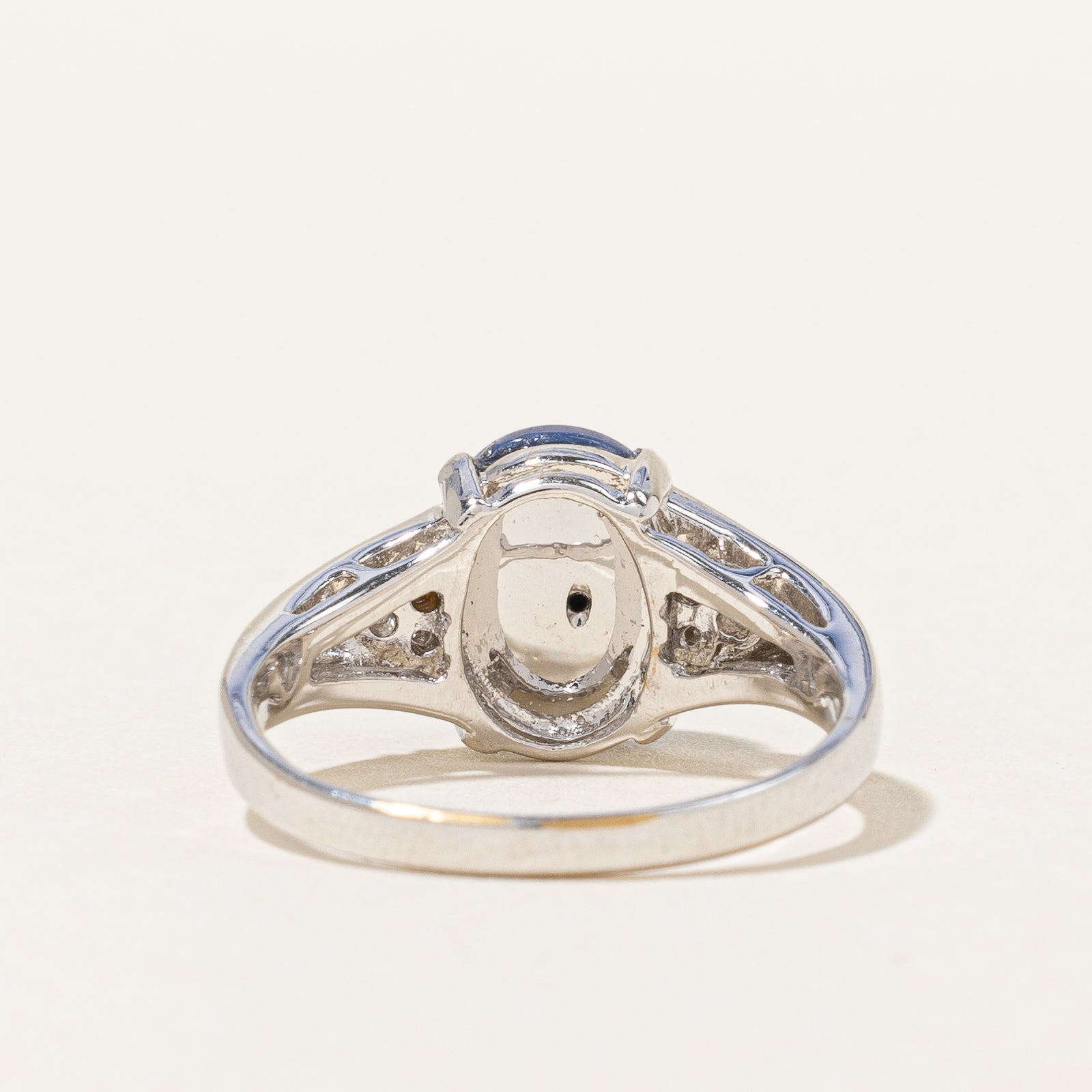 Synthetic Star Sapphire & Diamond Ring | 3.40ct, 0.07ctw | SZ 6.25 |