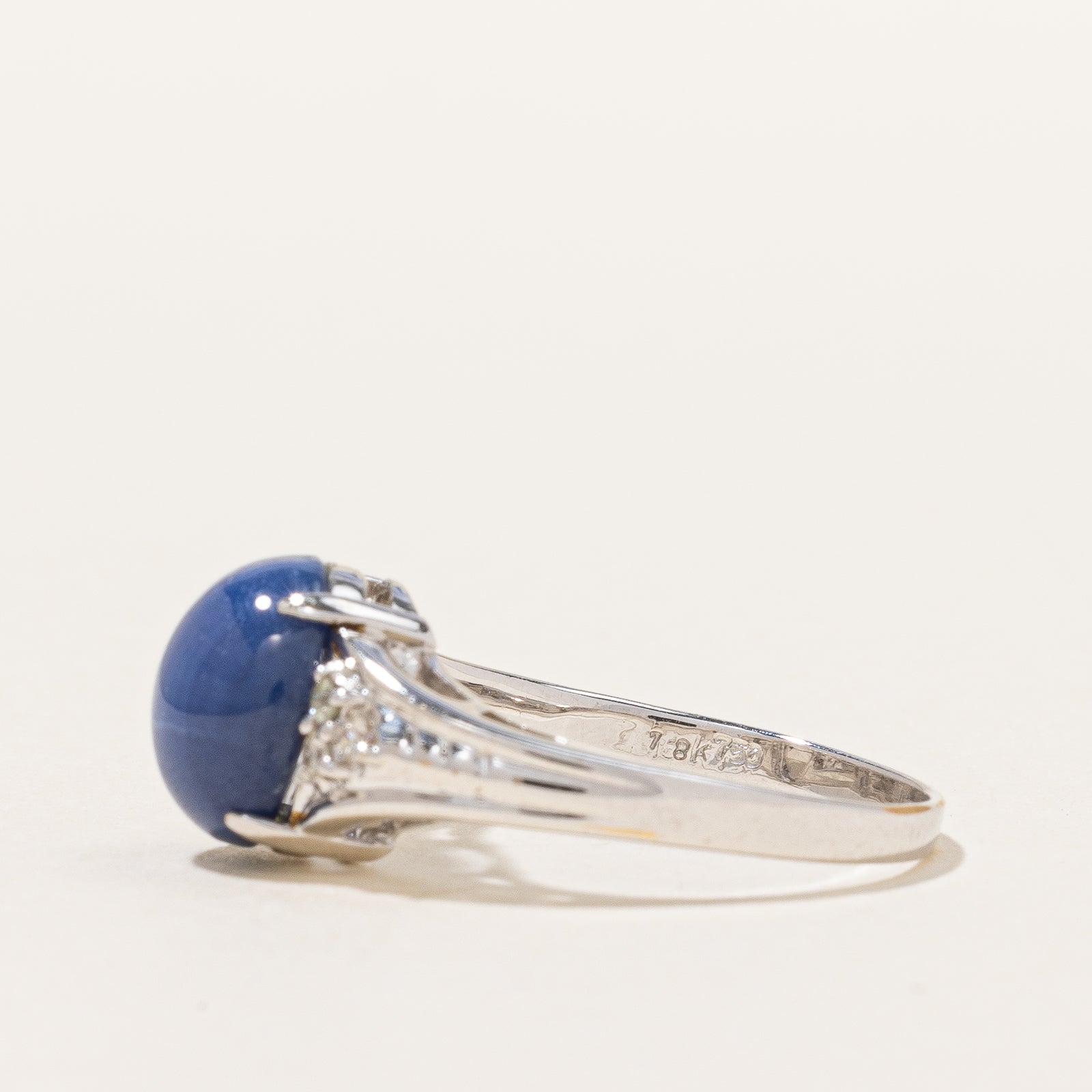 Synthetic Star Sapphire & Diamond Ring | 3.40ct, 0.07ctw | SZ 6.25 |
