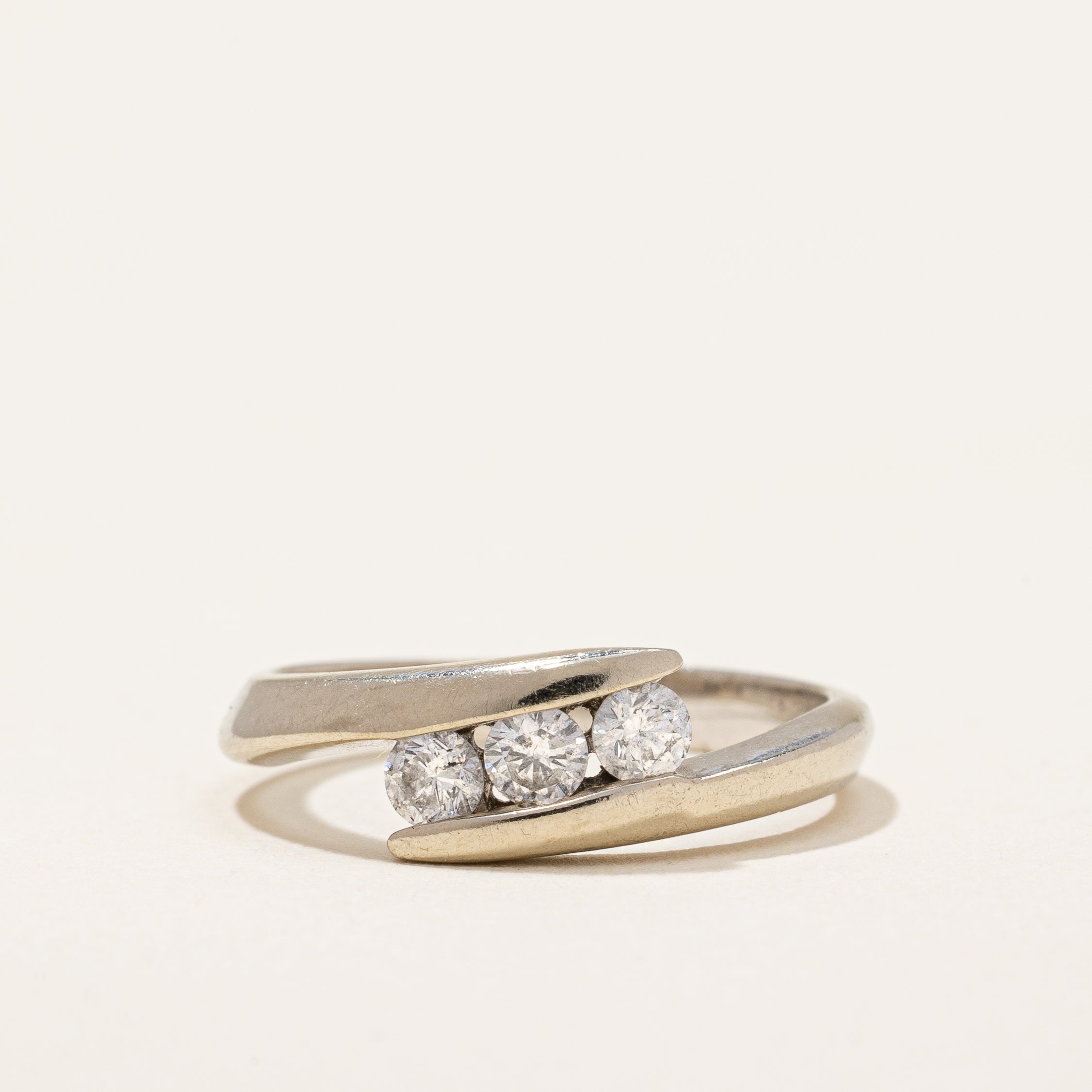 Channel Set Diamond Bypass Ring | 0.25 ctw | SZ 4.25 |