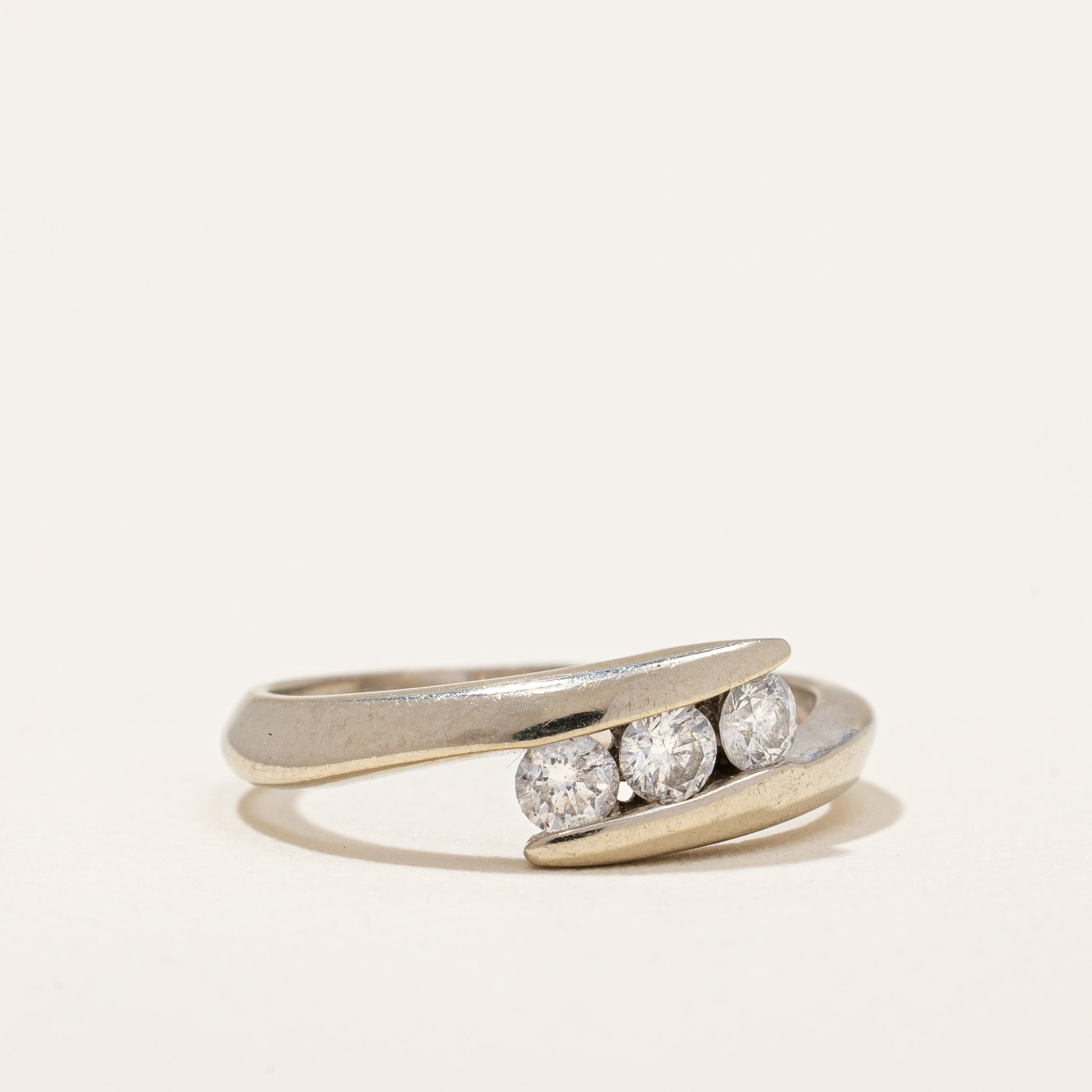 Channel Set Diamond Bypass Ring | 0.25 ctw | SZ 4.25 |