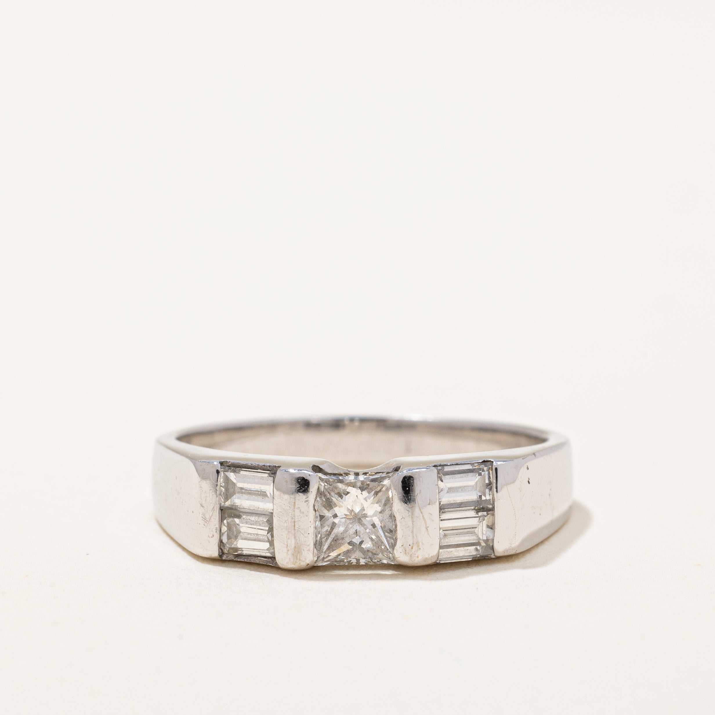Princess and Baguette Cut Diamond Ring | 0.67 ctw | SZ 6.75 |