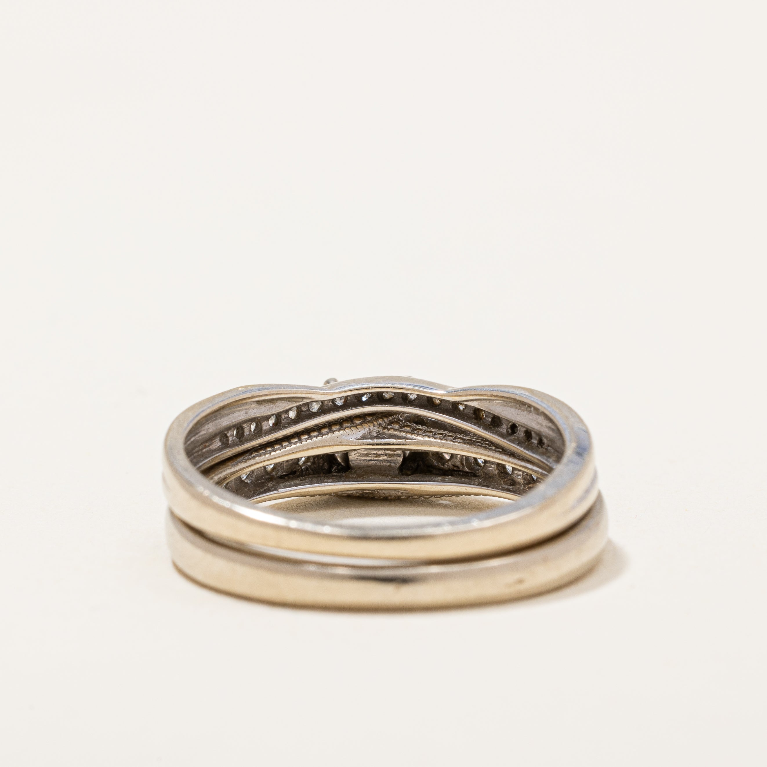 Princess Cut Diamond Solitaire Wedding Set | 0.57 ctw | SZ 6.25 |