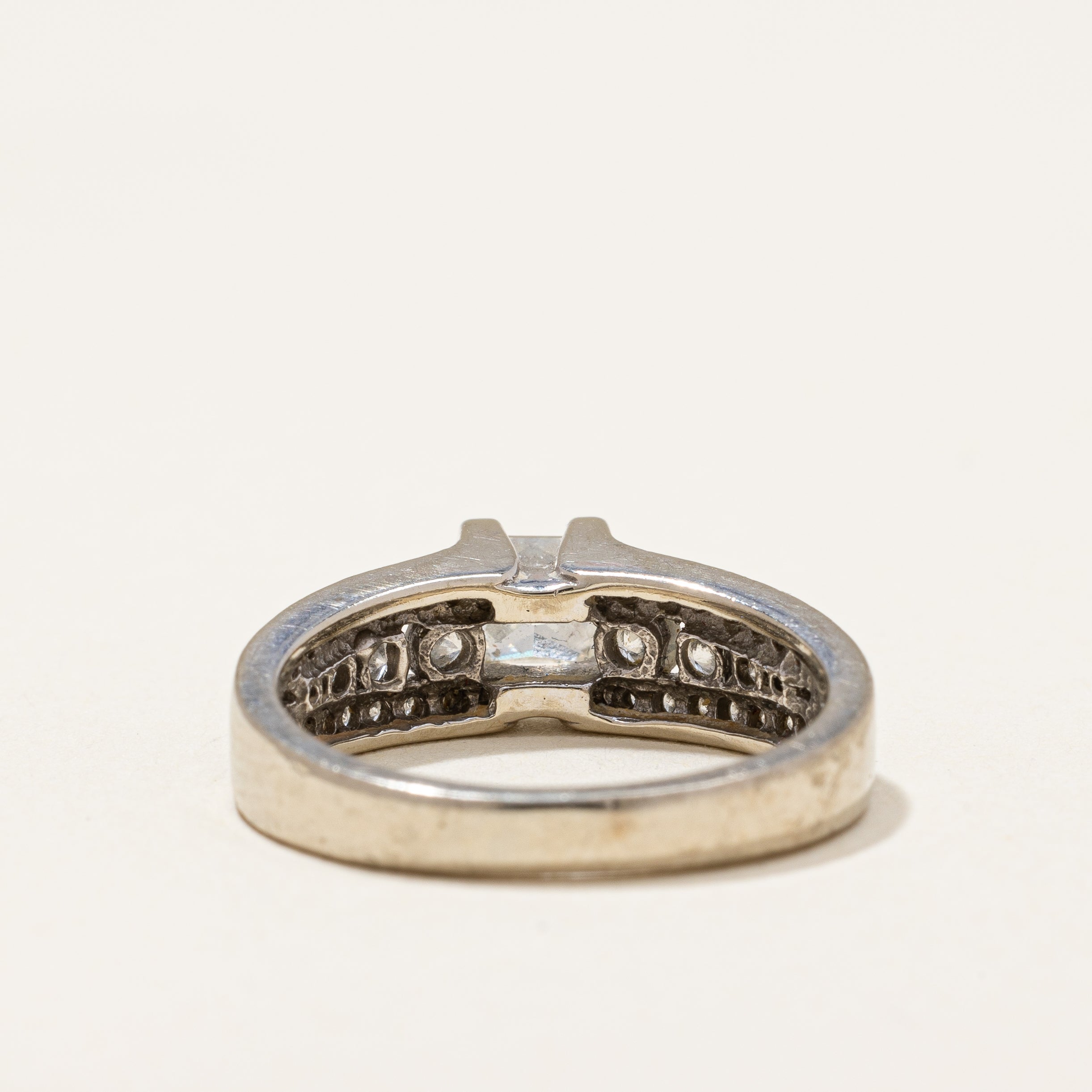 Princess Diamond with Channel Accents Engagement Ring | 0.98ctw | SZ 5.5 |