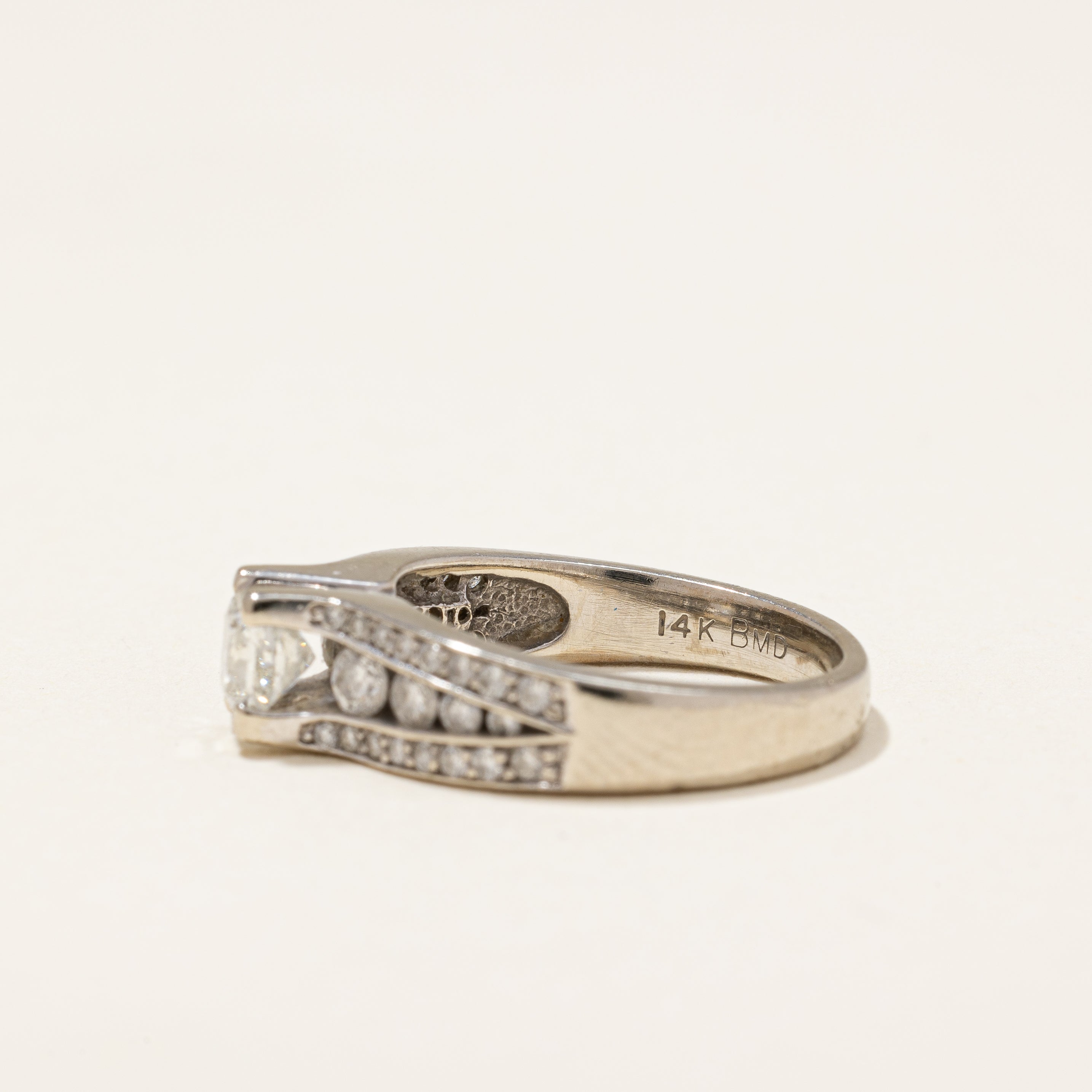Princess Diamond with Channel Accents Engagement Ring | 0.98ctw | SZ 5.5 |