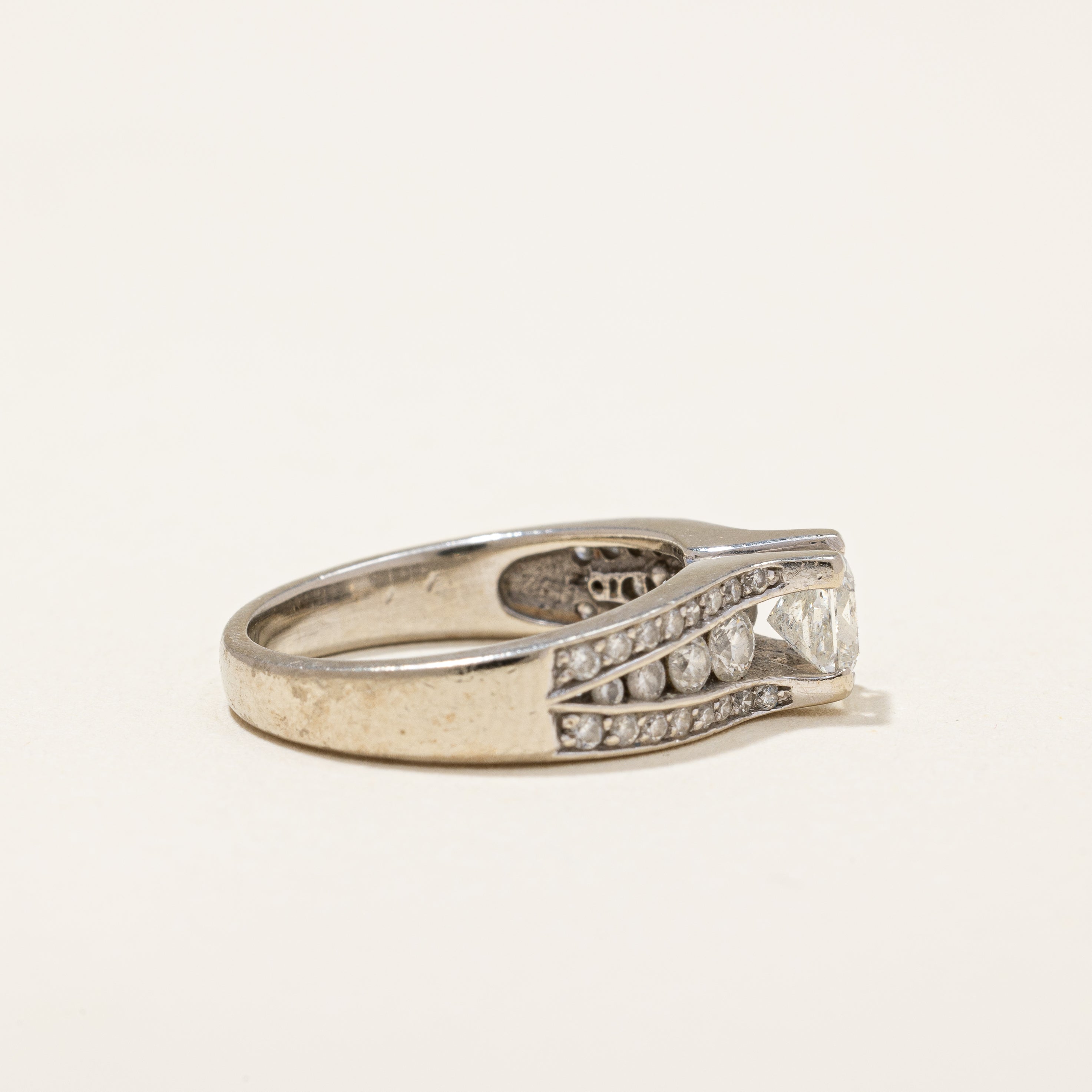 Princess Diamond with Channel Accents Engagement Ring | 0.98ctw | SZ 5.5 |
