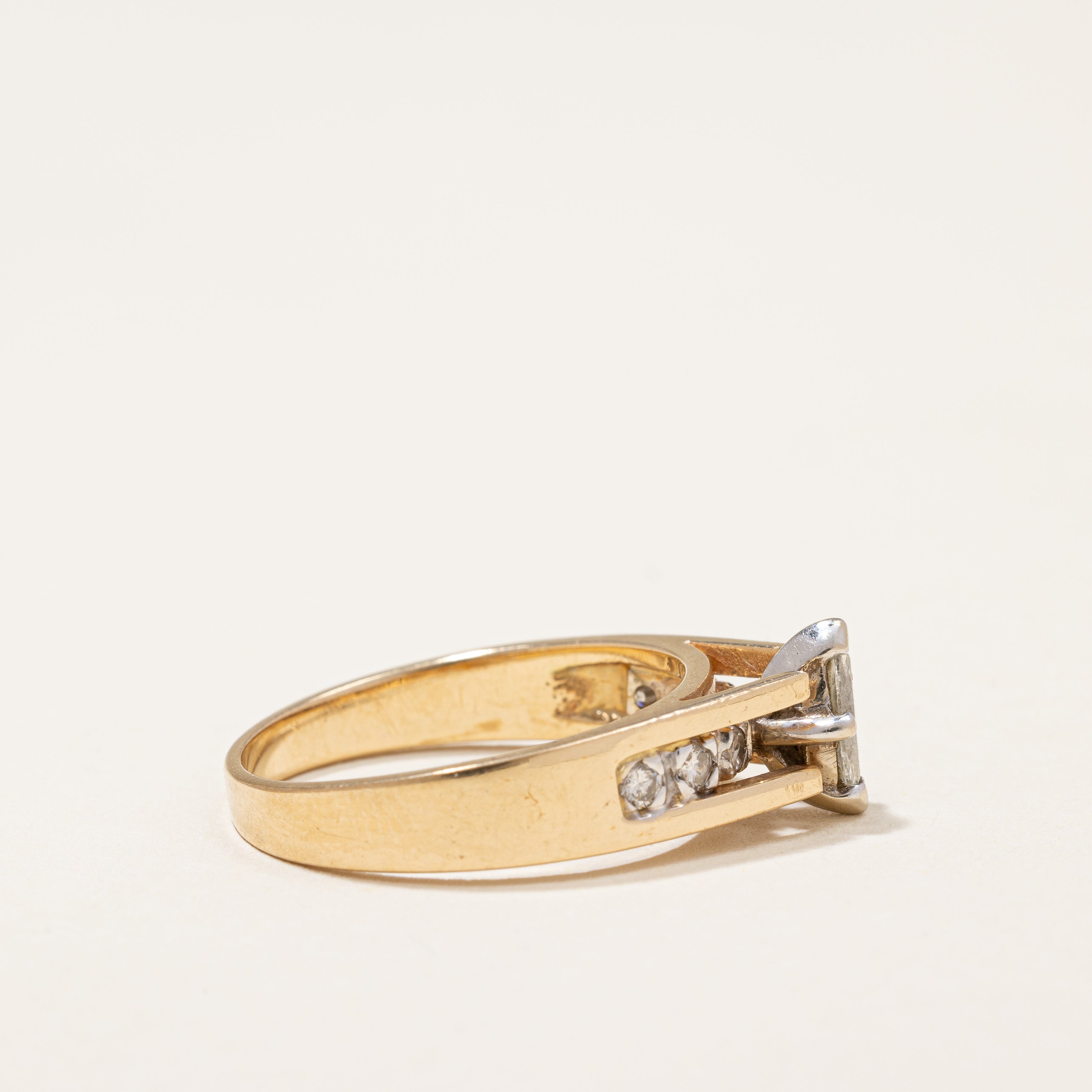 Bague solitaire en diamant marquise | 0,47 ct | Taille 5,75 |