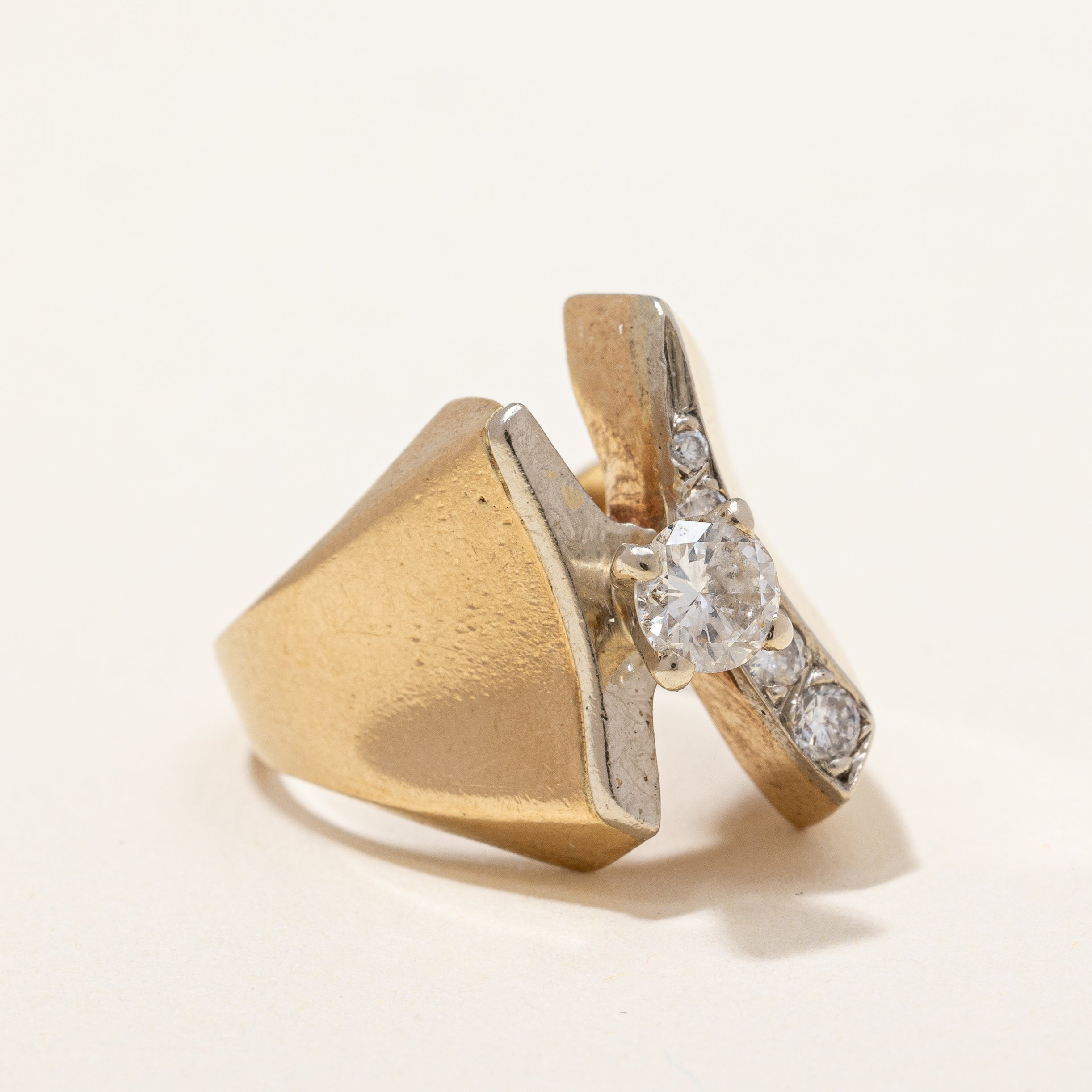 Wide Split Band Diamond Solitaire Ring | 0.45 ctw | SZ 3.75 |