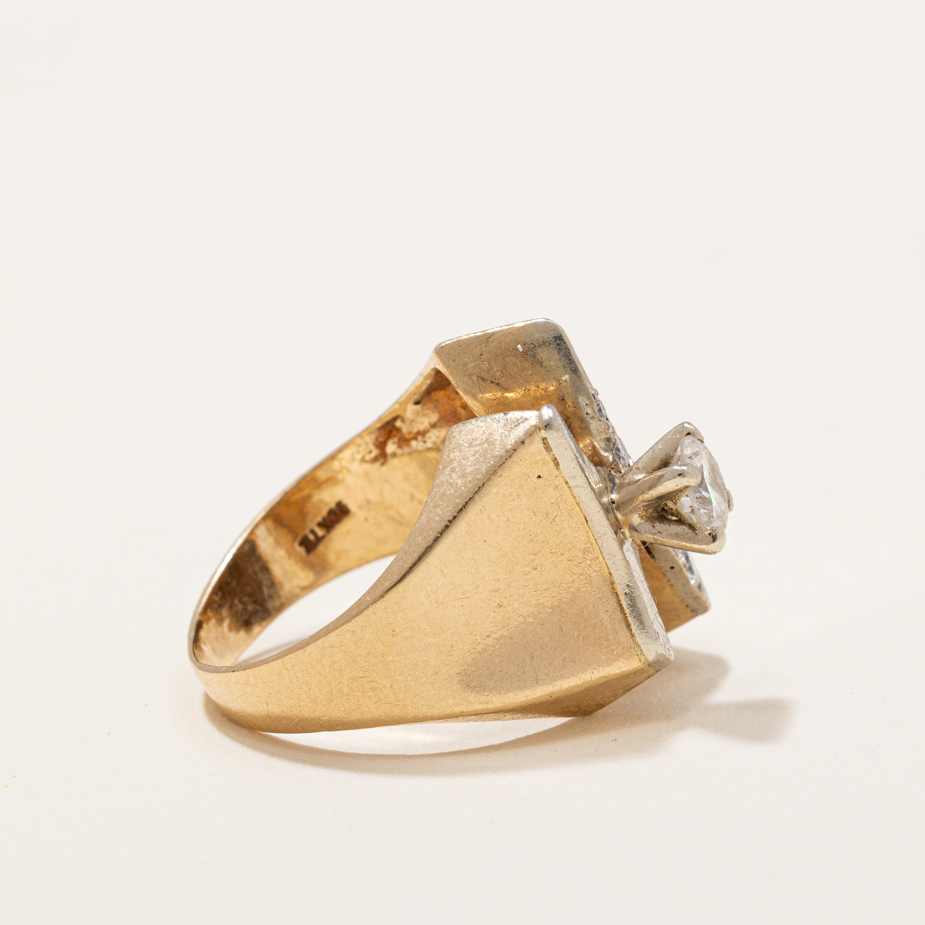 Wide Split Band Diamond Solitaire Ring | 0.45 ctw | SZ 3.75 |