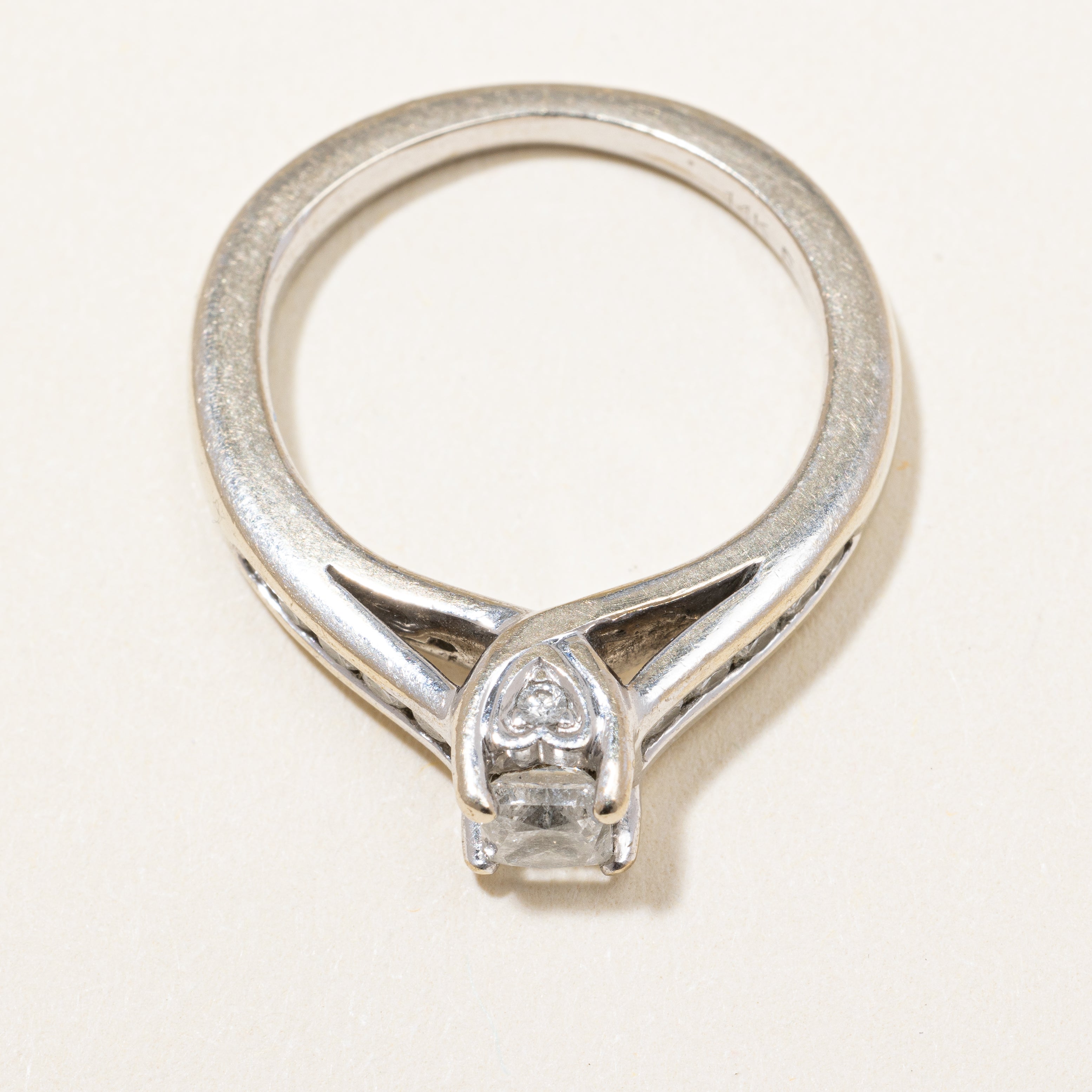 Princess Cut Solitaire Diamond Ring | 0.46 ctw | SZ 4 |