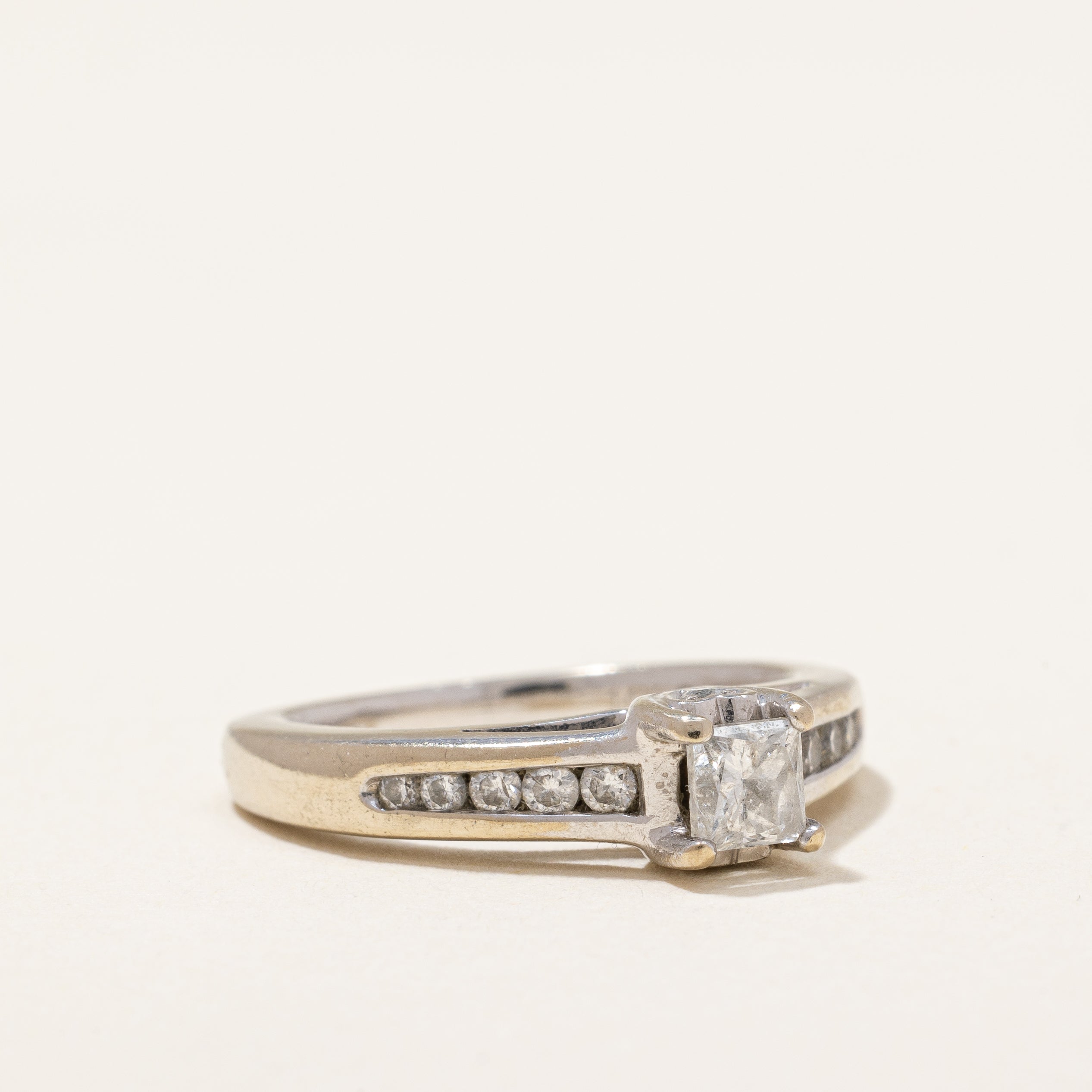 Princess Cut Solitaire Diamond Ring | 0.46 ctw | SZ 4 |